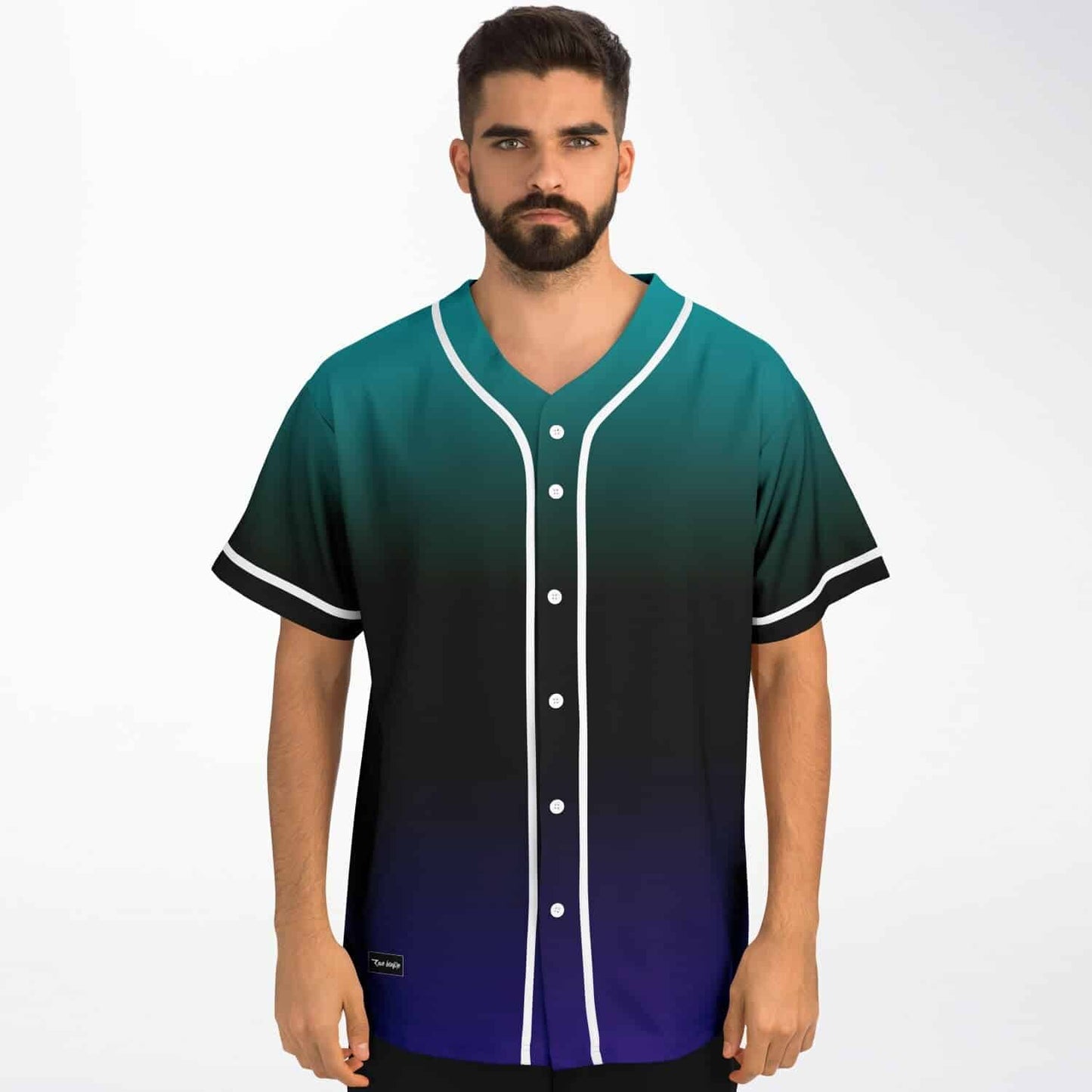 Dab The Sky Teal Black Symmetrical Winged Rave Baseball Jersey