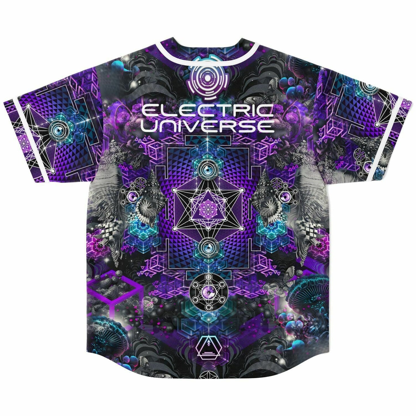 Electric Universe Purple Sacred Geometry Rave Baseball Jersey