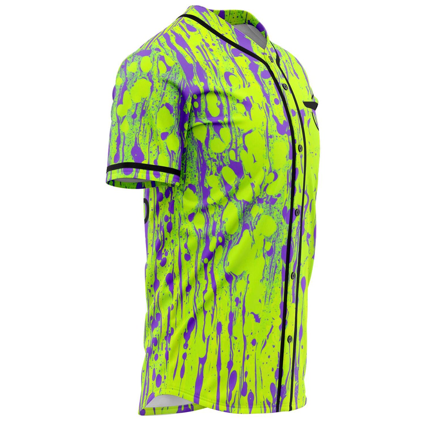 Tiesto Neon Green Paint Splatter Rave Baseball Jersey