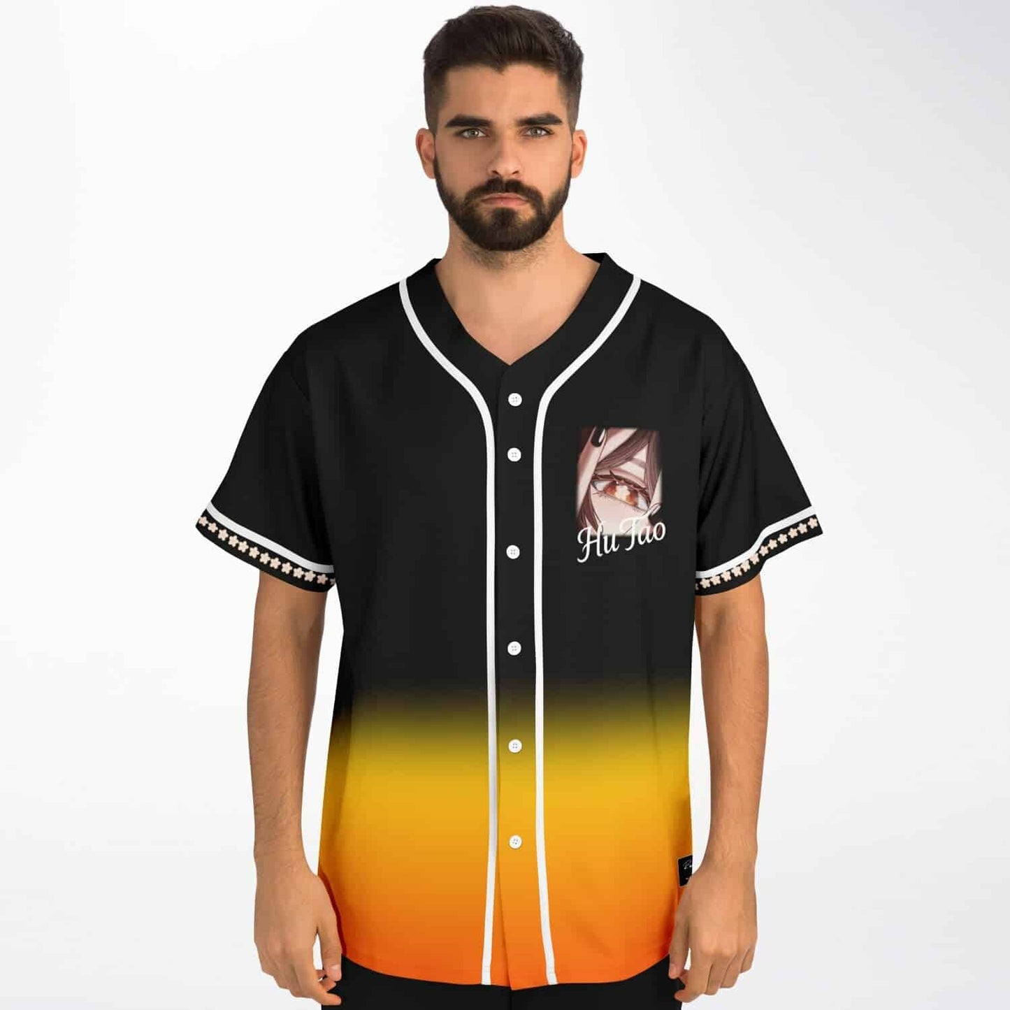 Black Orange Anime Girl Rave Baseball Jersey