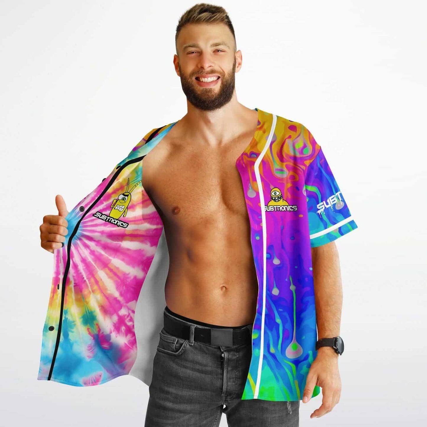 Subtronics Acid Melt Tie-Dye Reversible Baseball Jersey