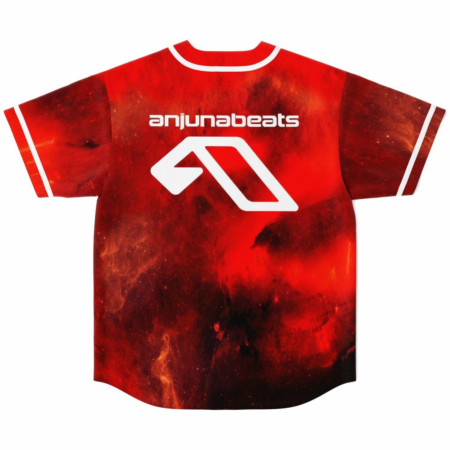 Anjunabeats Deep Red Cosmic Nebula Rave Baseball Jersey