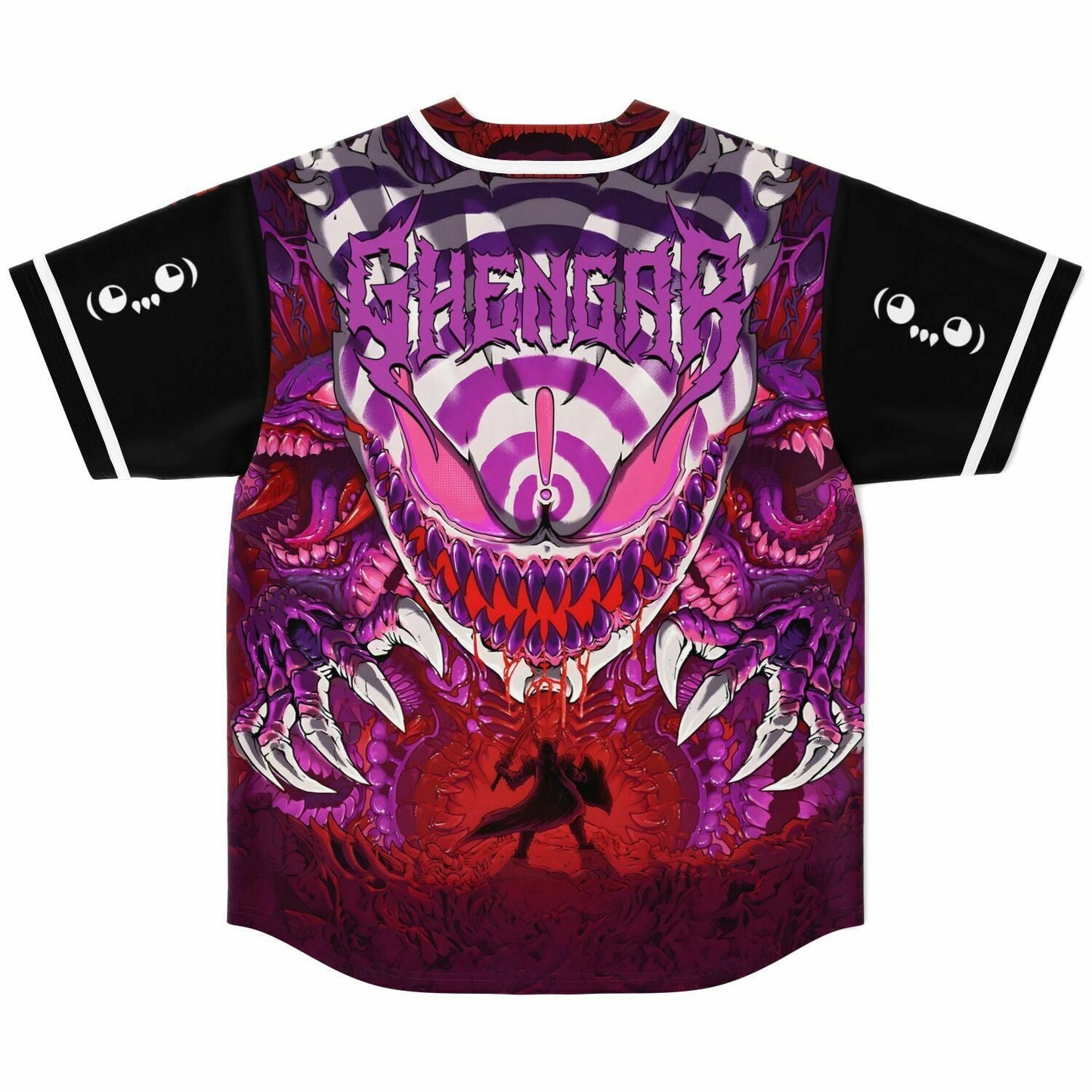Black Purple Repeating Ghost Rave Baseball Jersey
