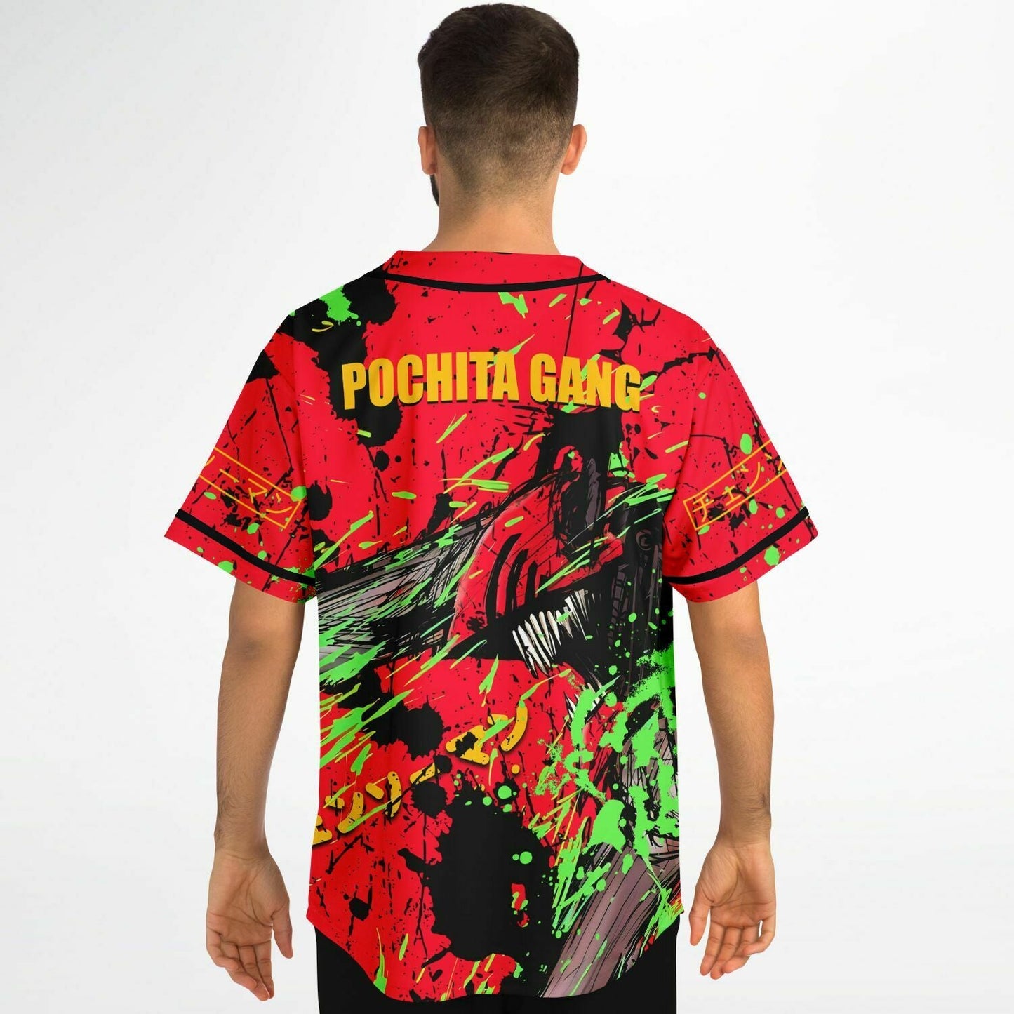 Red Chainsaw Wielding Rave Baseball Jersey