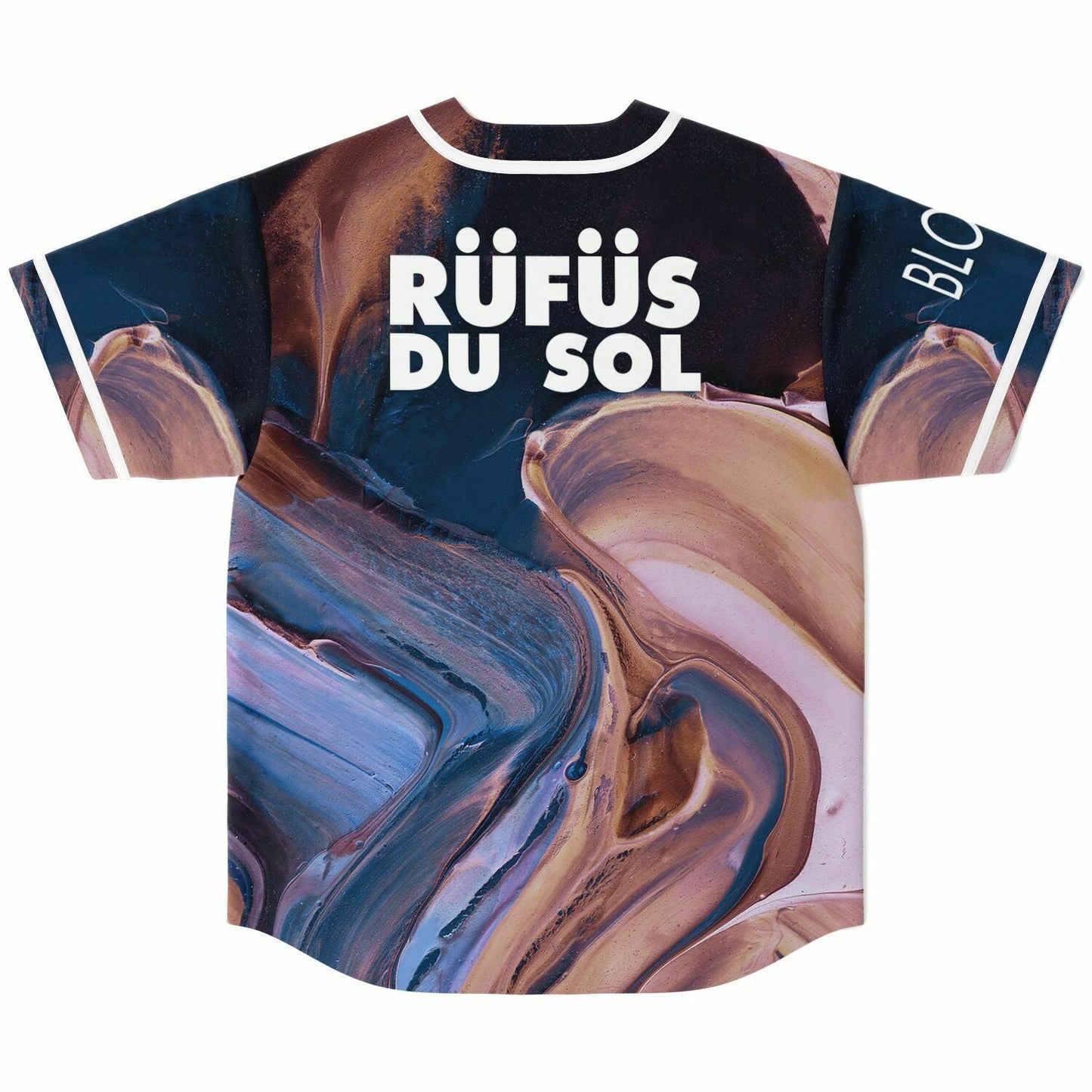 RÜFÜS DU SOL Black Liquid Marble Rave Baseball Jersey