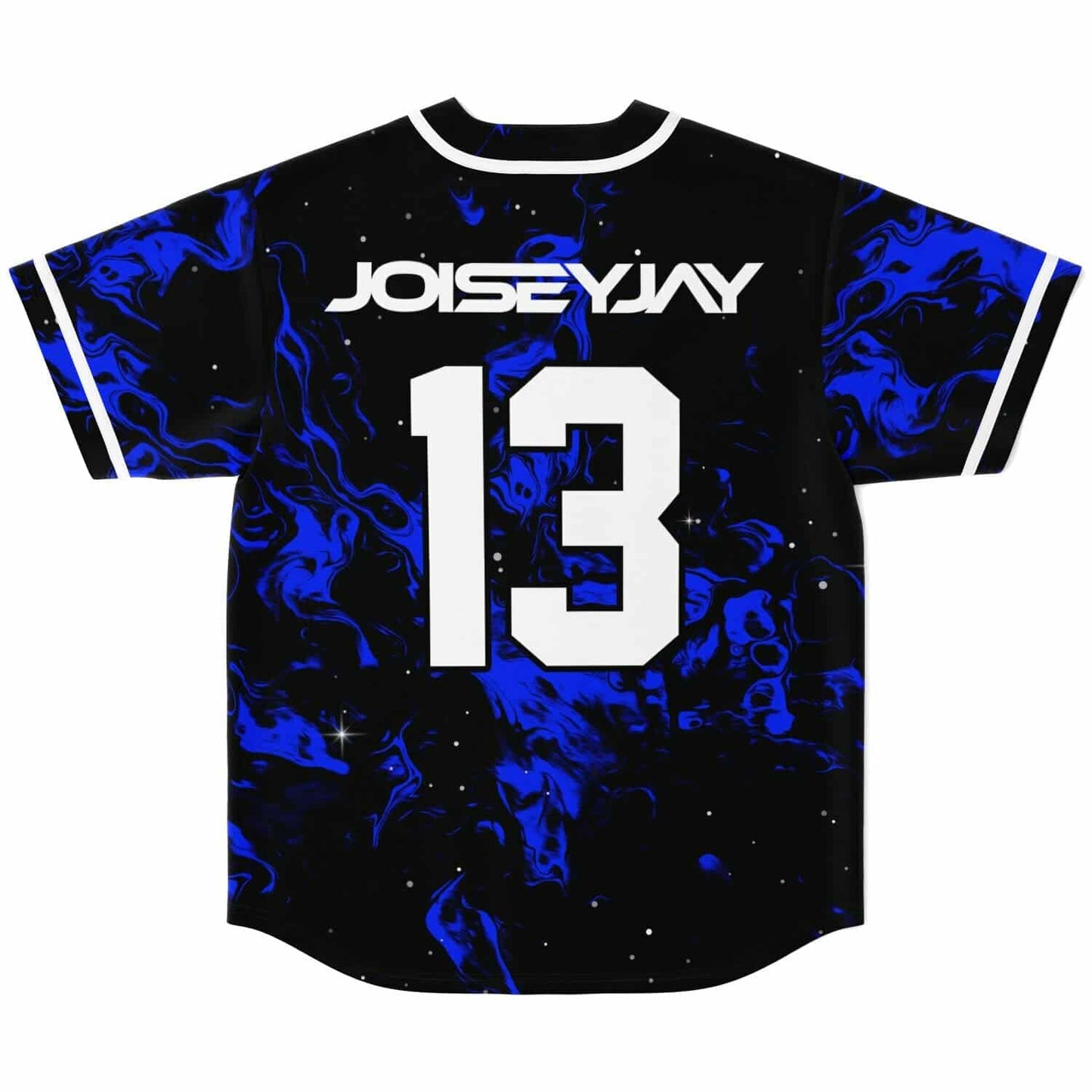 Joisey Jay Black Blue Smoke Rave Baseball Jersey