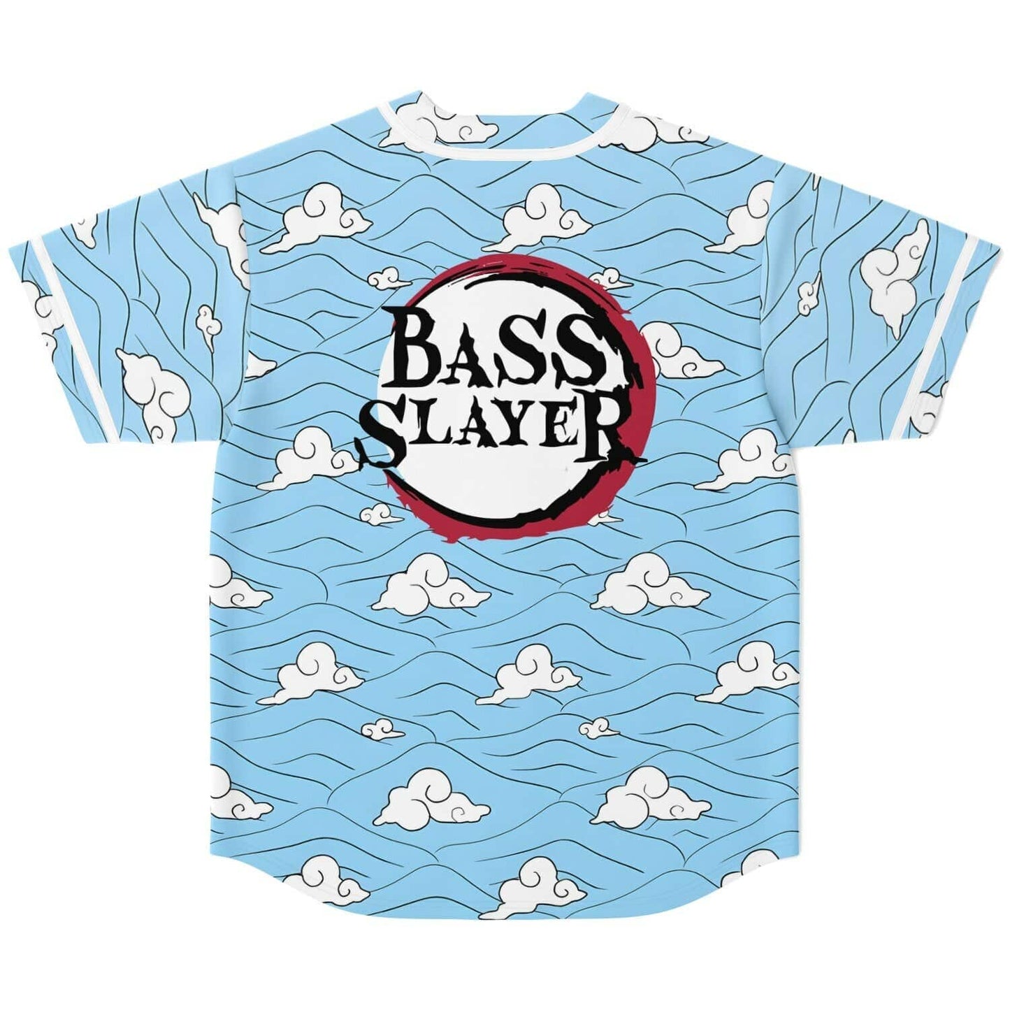 Light Blue Stylized White Rave Baseball Jersey