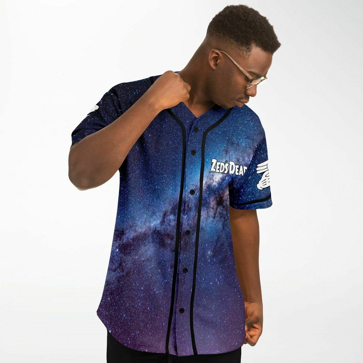 Zeds Dead Deep Blue Starfield Rave Baseball Jersey