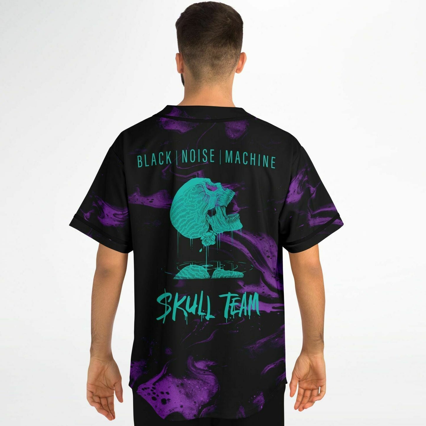Black Purple Paint Rave Baseball Jersey