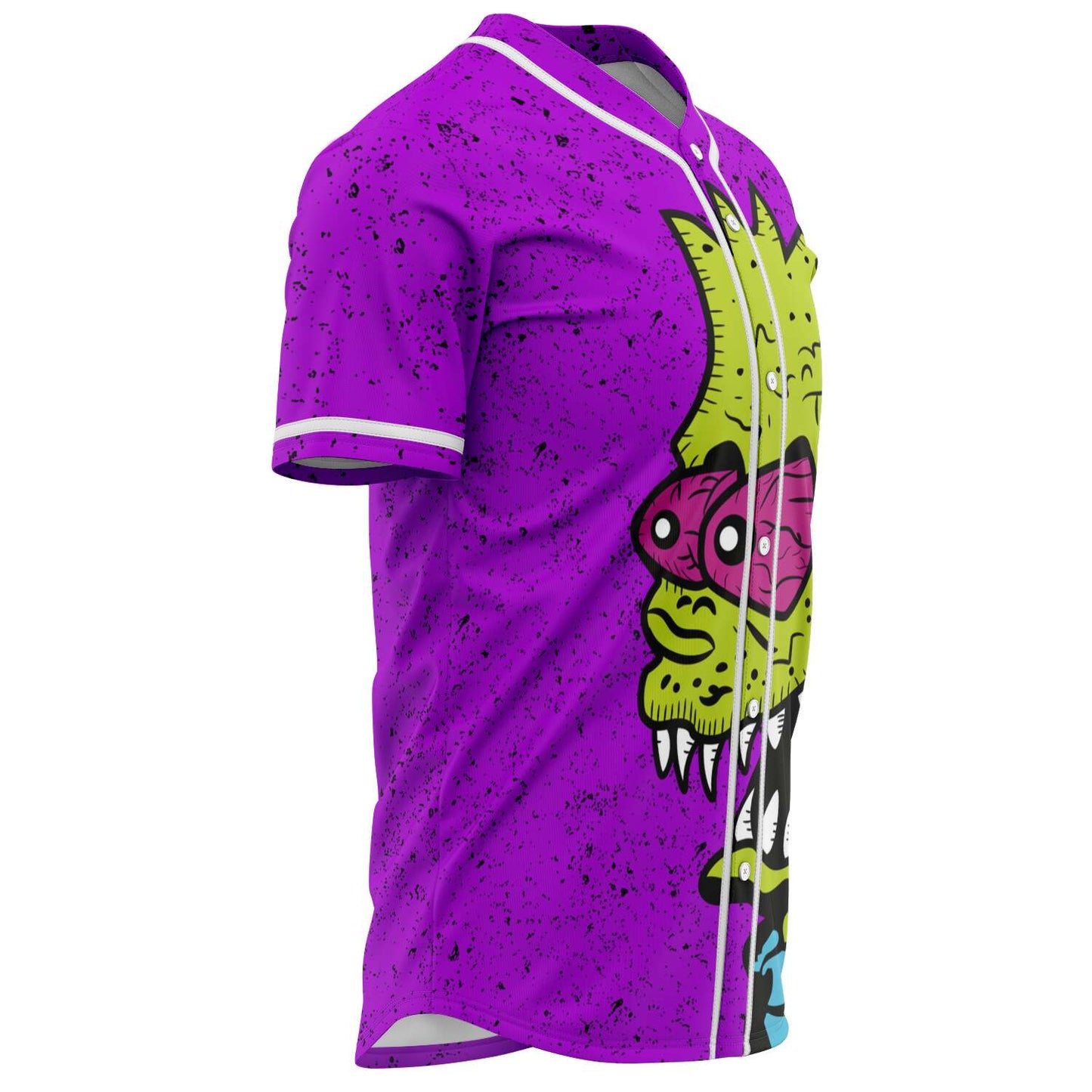 Bright Purple Cartoon Zombie Rave Baseball Jersey
