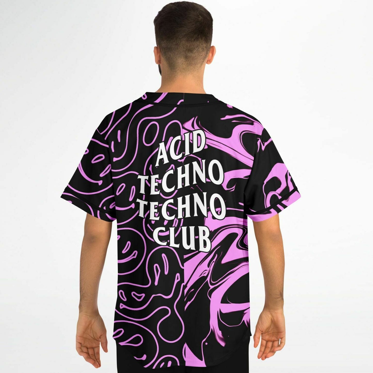 Black Pink Split Rave Baseball Jersey
