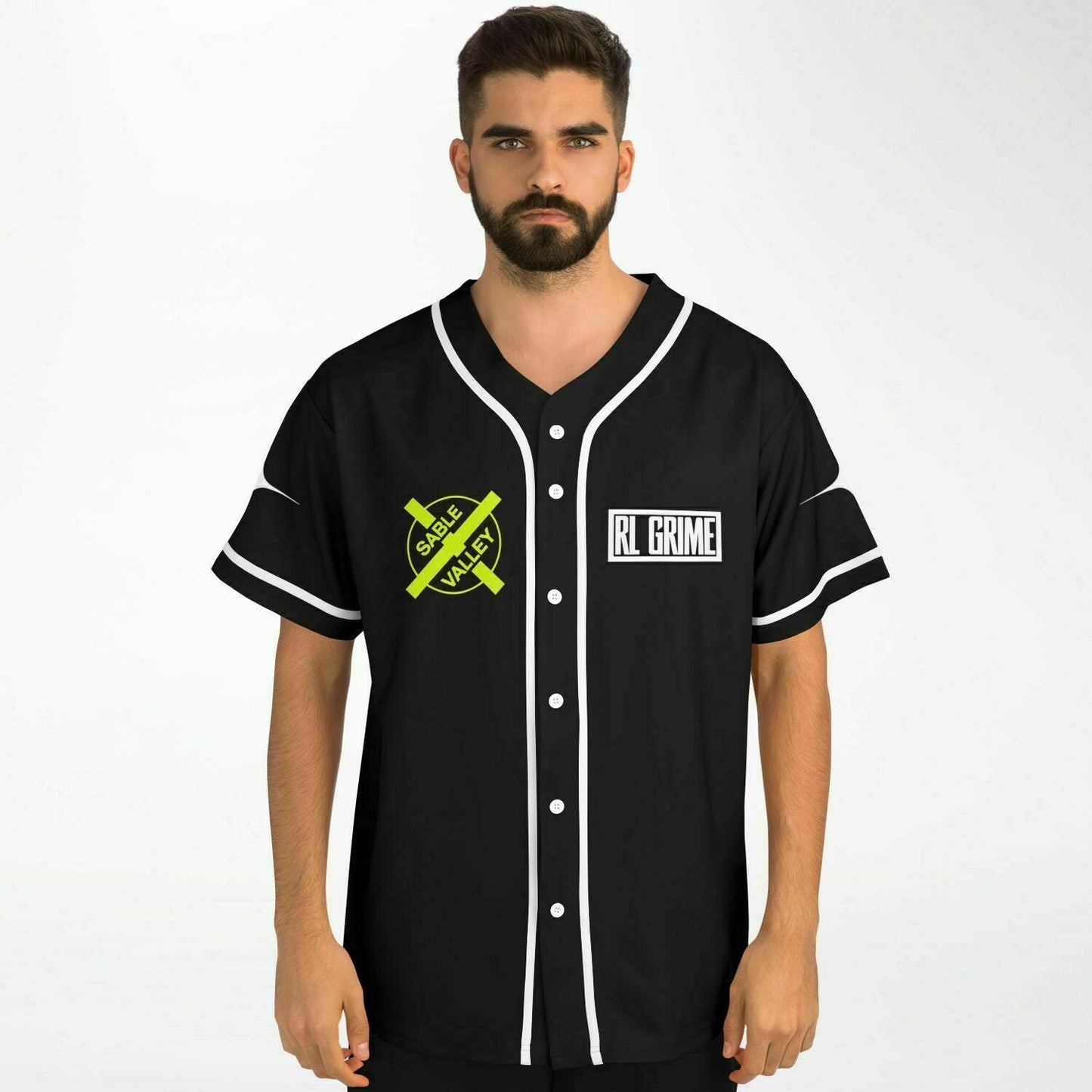 RL Grime Black Minimal Rave Baseball Jersey