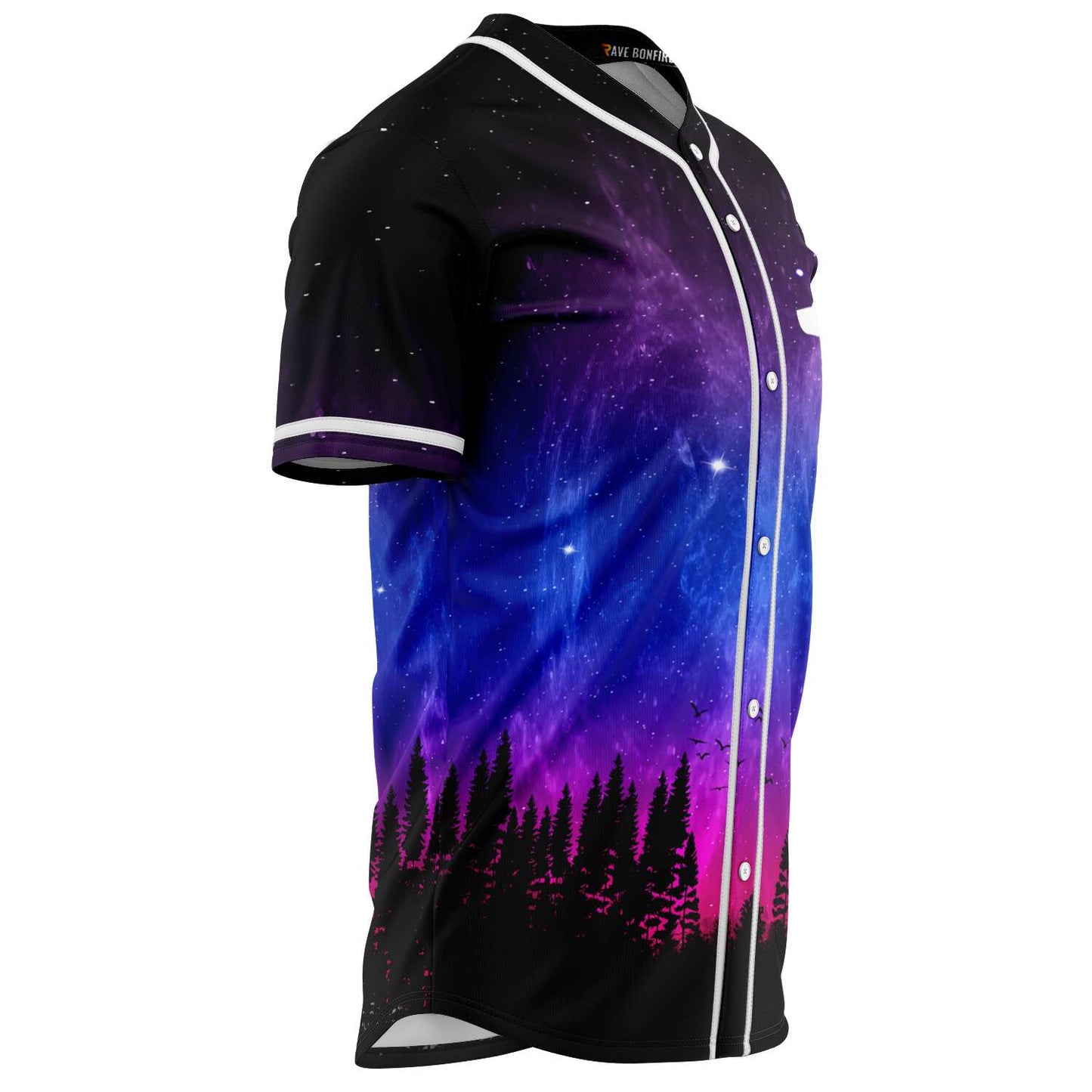 Wolfkiii Black Starry Galaxy Rave Baseball Jersey