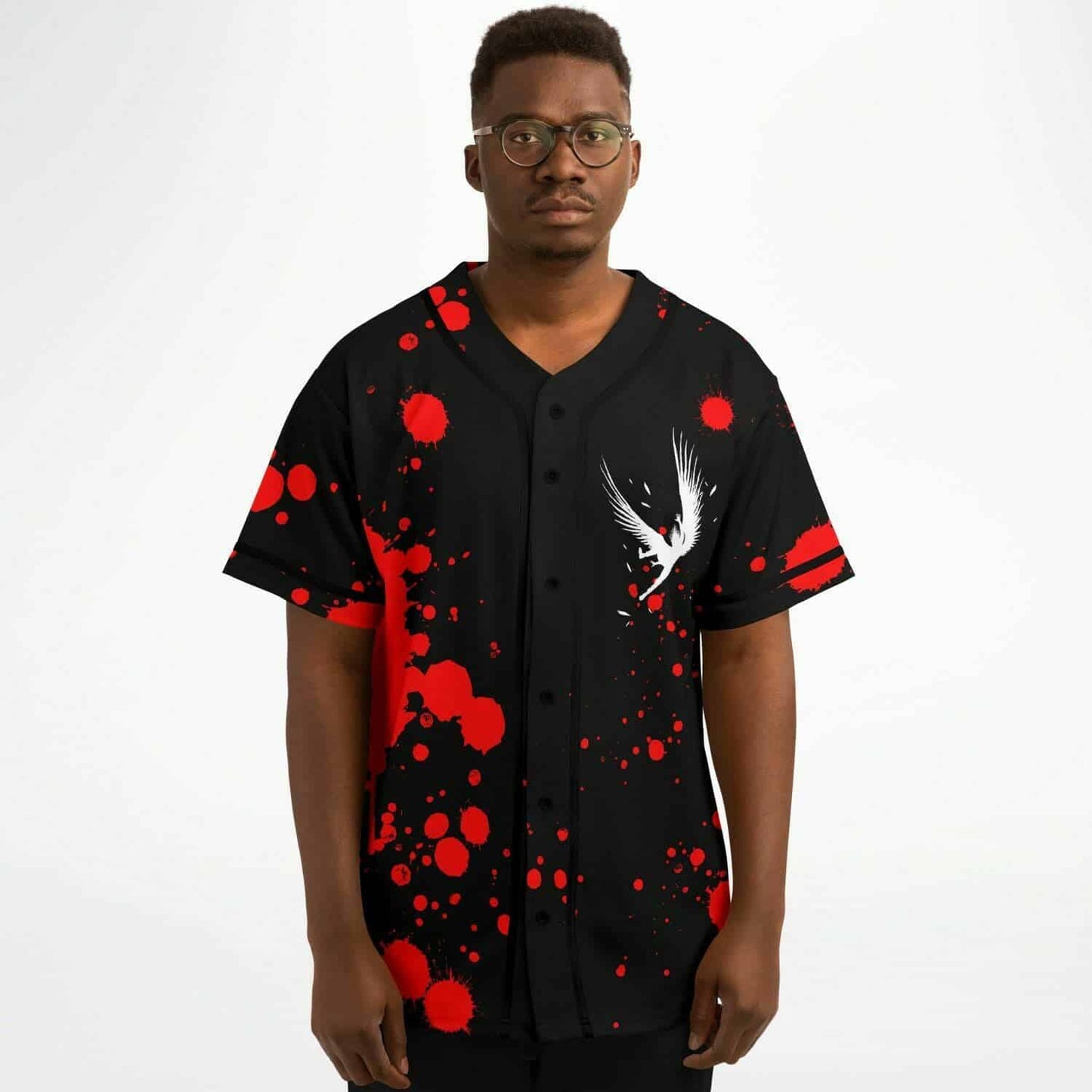 Sullivan King Black Red Splatter Rave Baseball Jersey