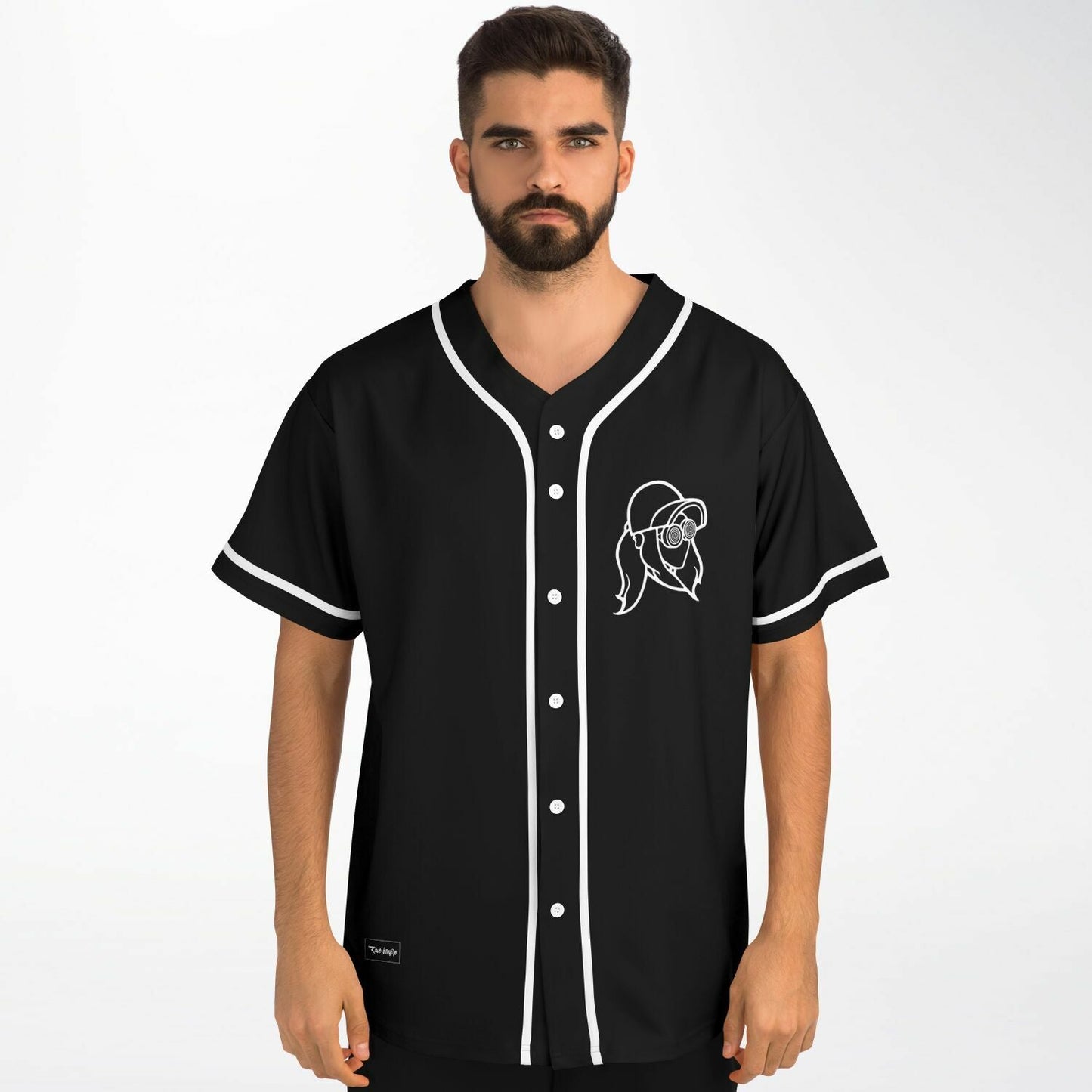 REZZ Black Line Art Rave Baseball Jersey