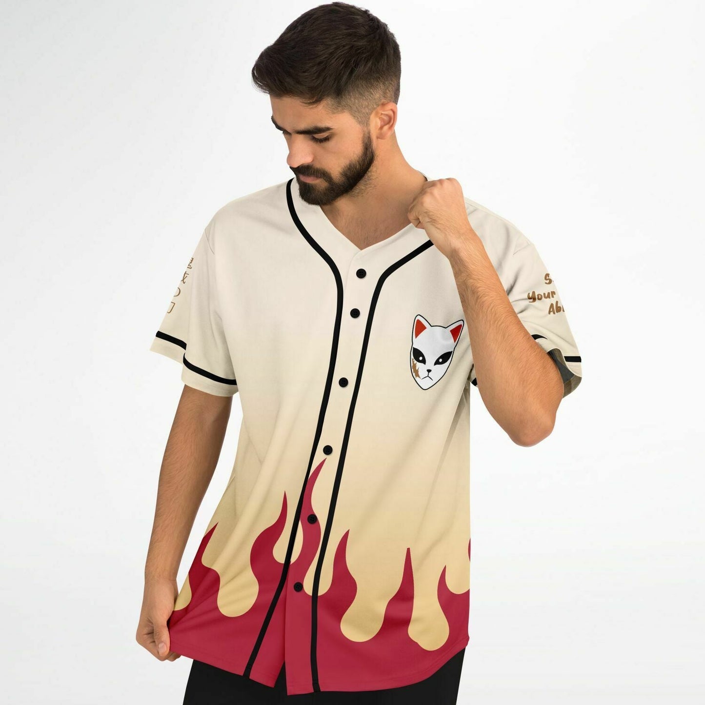 Cream White Fox Rave Baseball Jersey