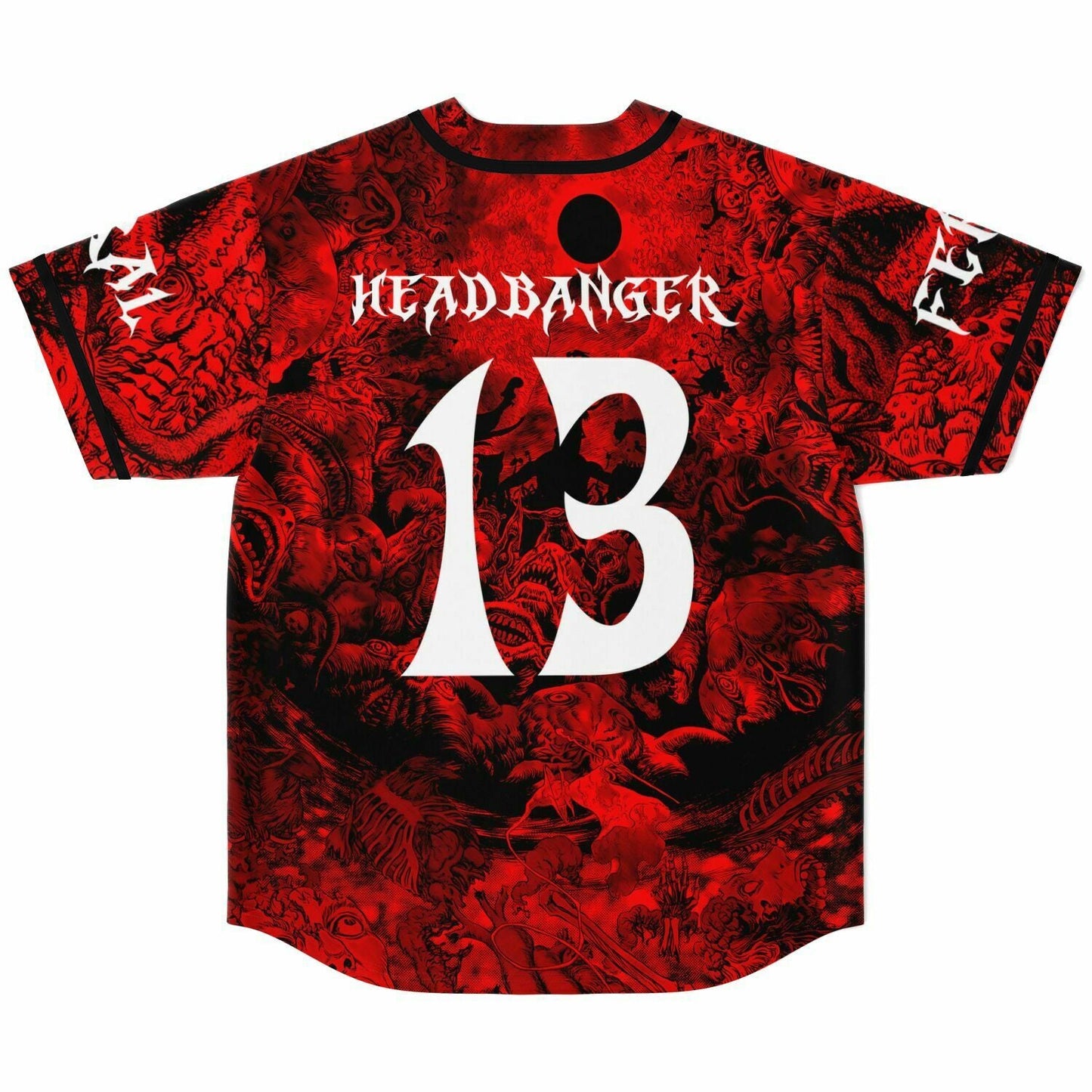 SVDDEN DEATH Red Black Dense Horror Rave Baseball Jersey