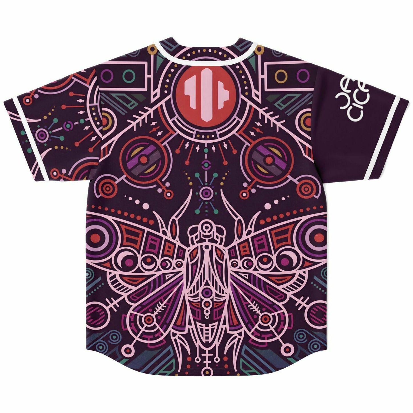 Deep Aubergine Ornate Symmetrical Rave Baseball Jersey