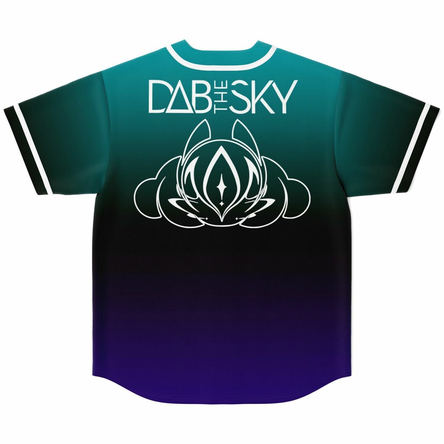 Dab The Sky Teal Black Stylized Winged Rave Baseball Jersey