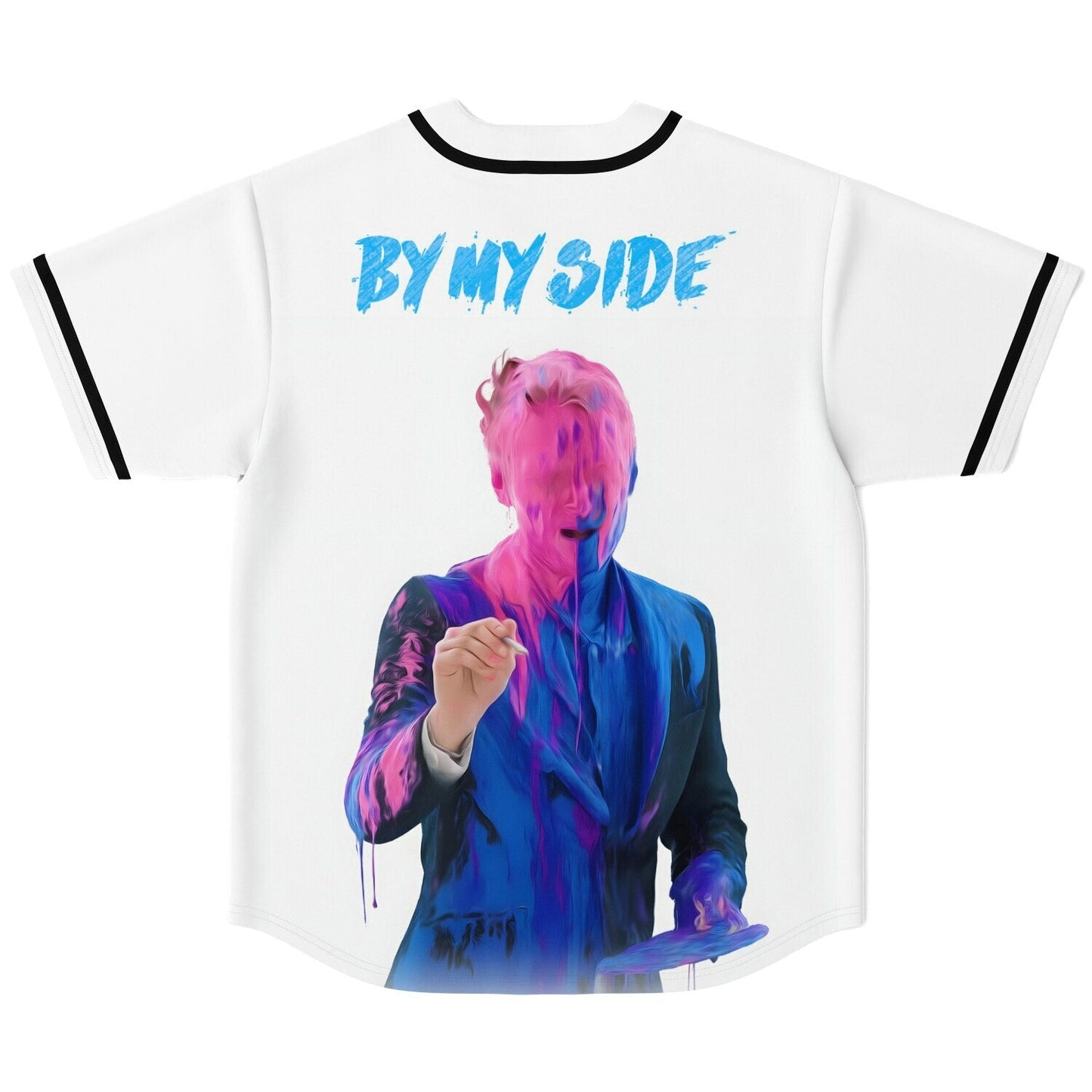 White Three Diagonal Rave Baseball Jersey