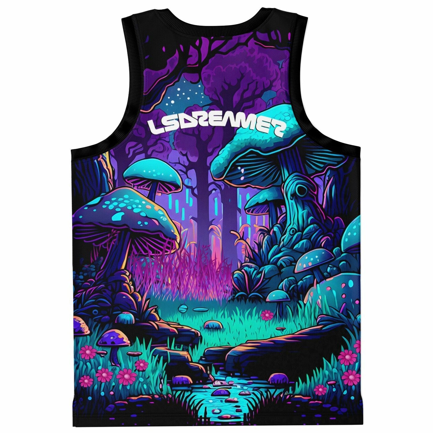 LSDREAM Purple Psychedelic Glowing Rave Basketball Jersey