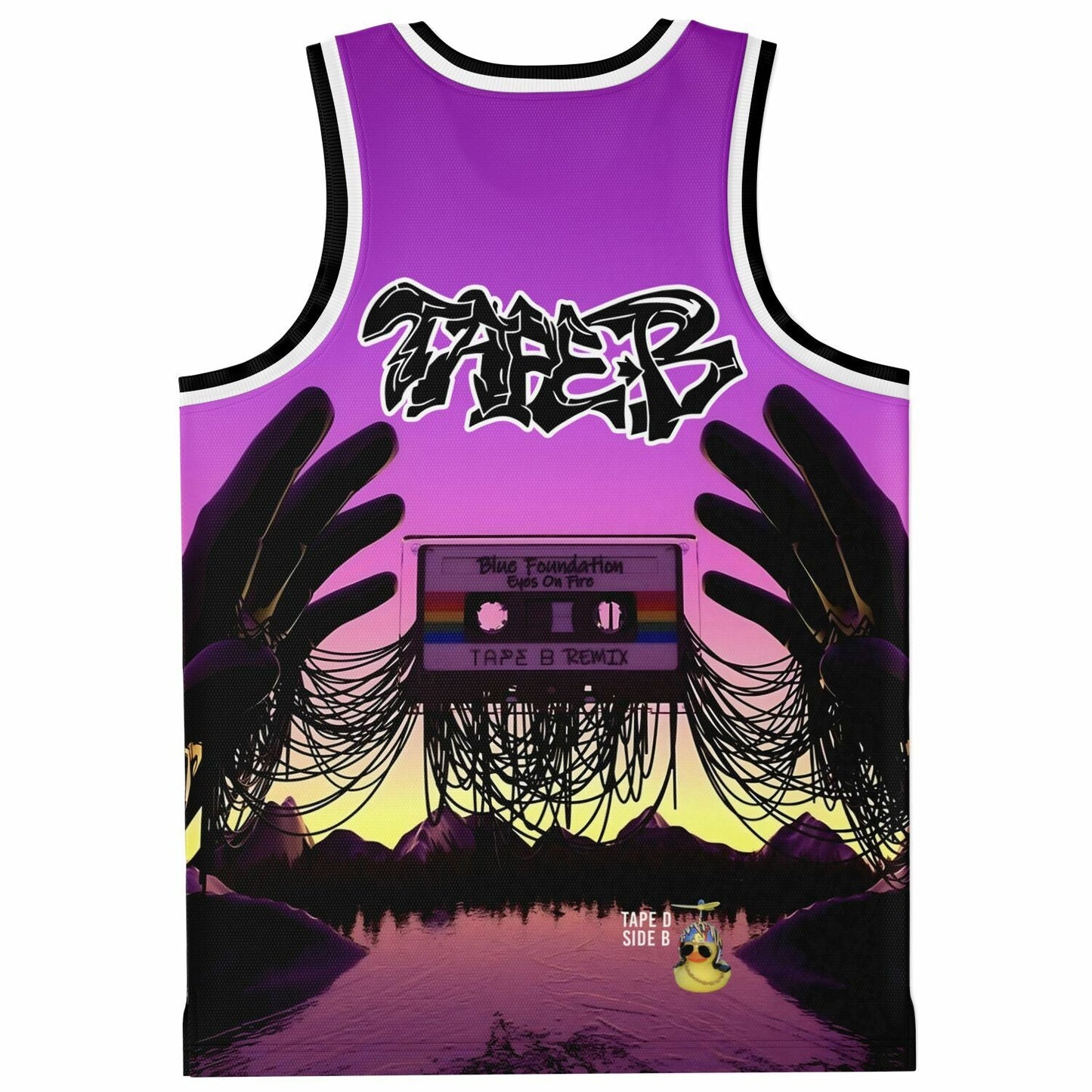 Tape B Purple Pink Cassette Spilling Rave Basketball Jersey