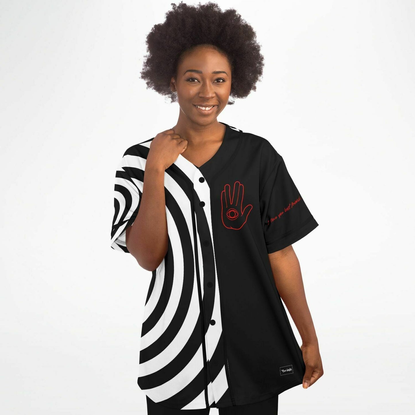 REZZ Black White Concentric Hypnotic Rave Baseball Jersey
