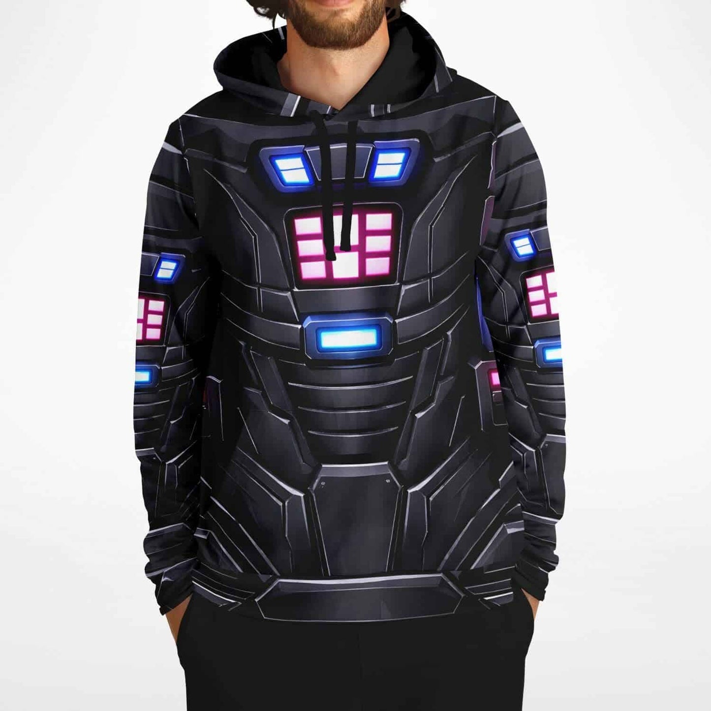 Astro Ave Black Mech Armor Rave Hoodie