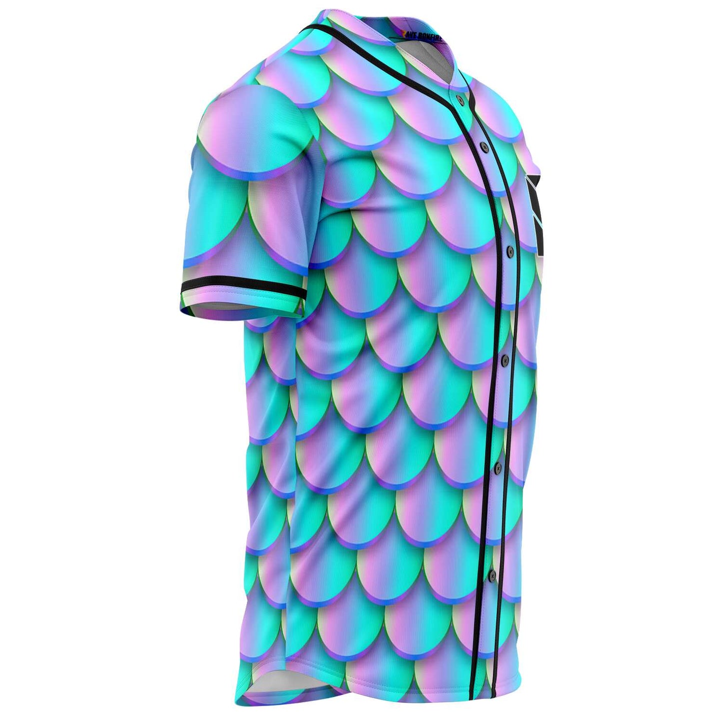 Kaskade Iridescent Teal Mermaid Rave Baseball Jersey