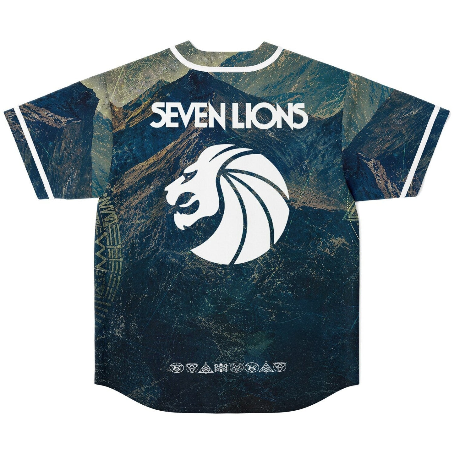 Seven Lions Dark Teal Mystical Sacred Rave Baseball Jersey
