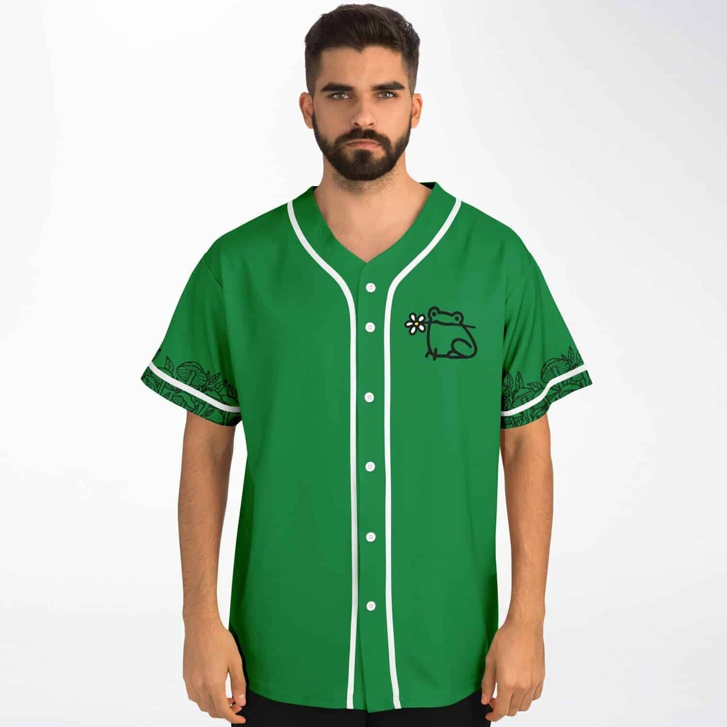 Kelly Green Cartoon Frog Rave Baseball Jersey