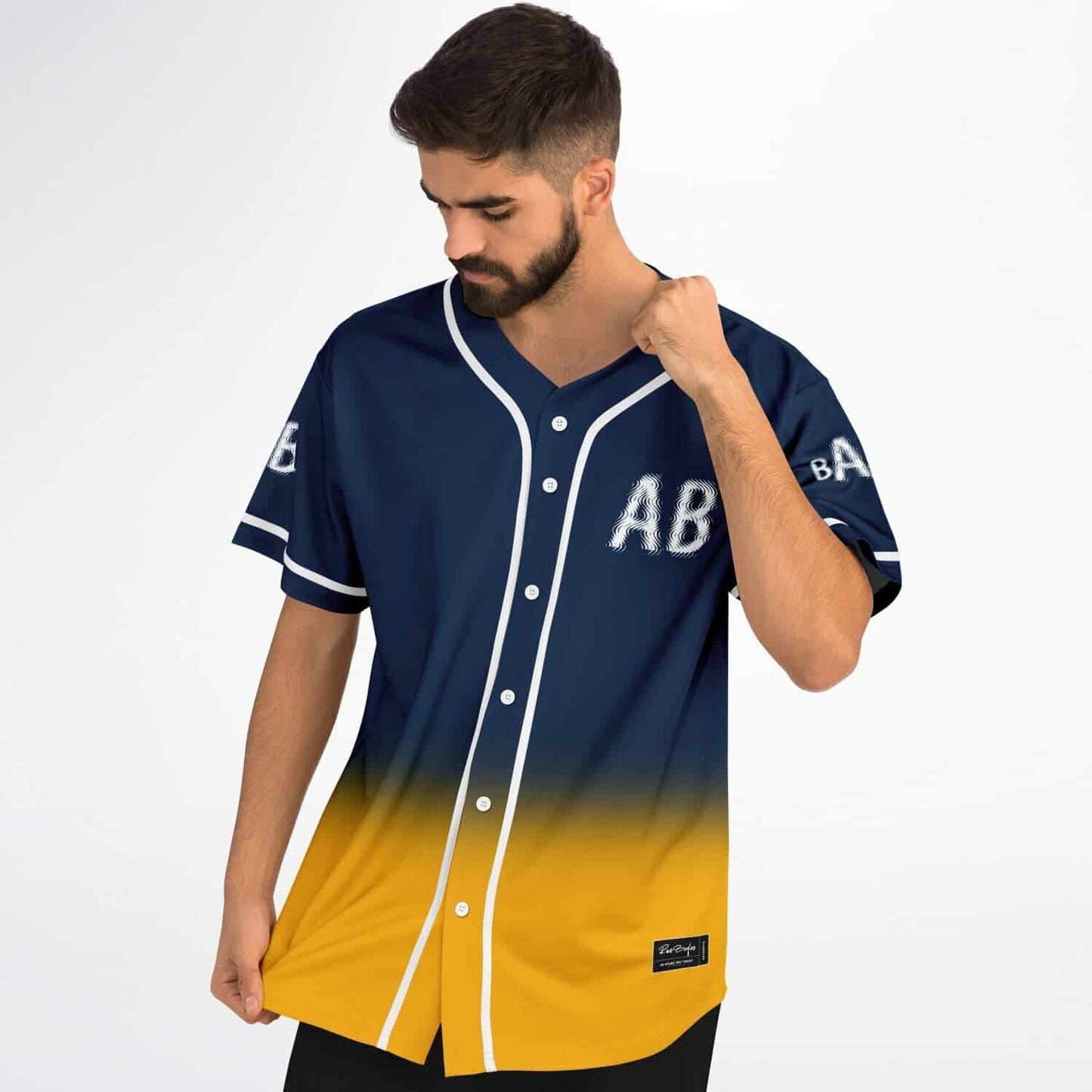 Navy Blue Cartoon Walking Rave Baseball Jersey