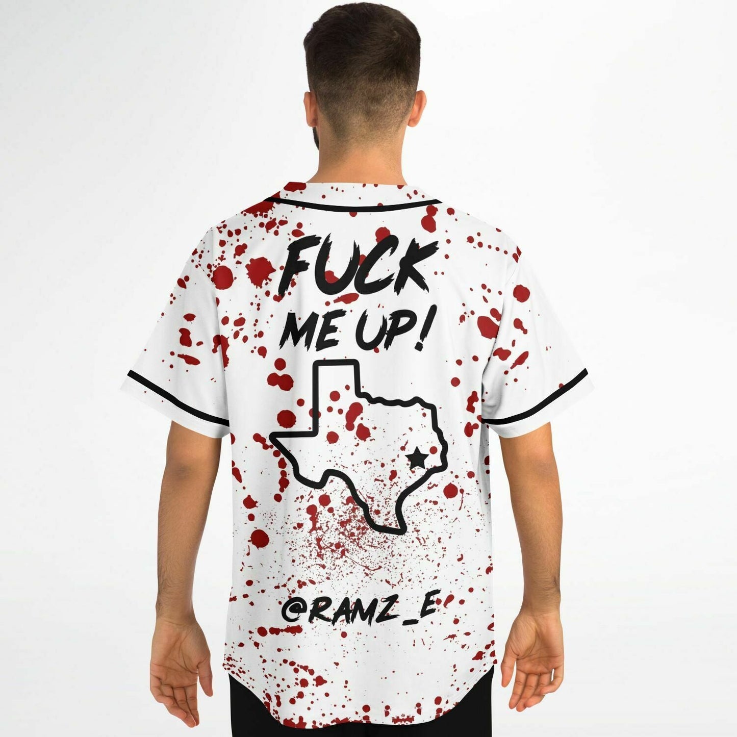 Daddy Ramsey White Blood Spatter Rave Baseball Jersey