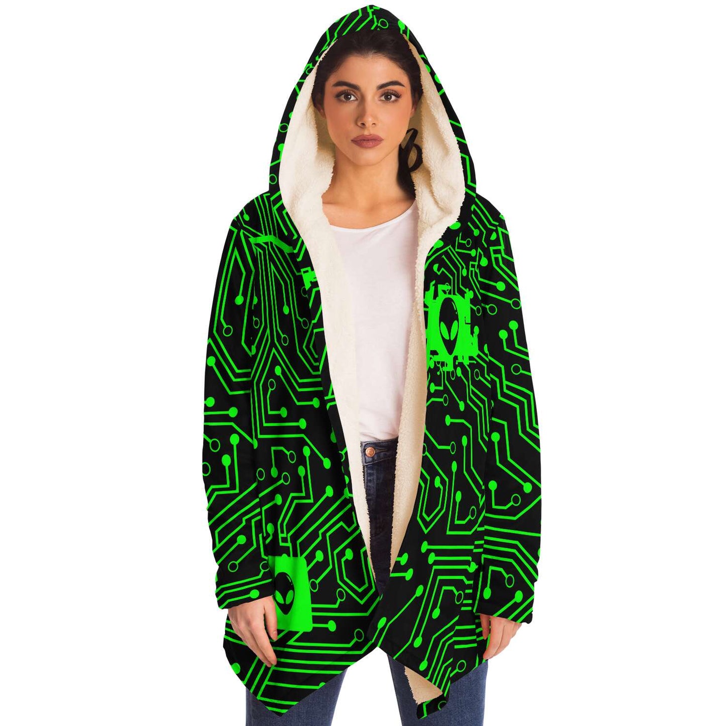 Black Circuit Board Rave Cloak