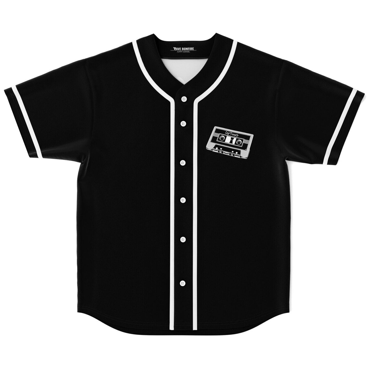 Black Old School Rave Baseball Jersey