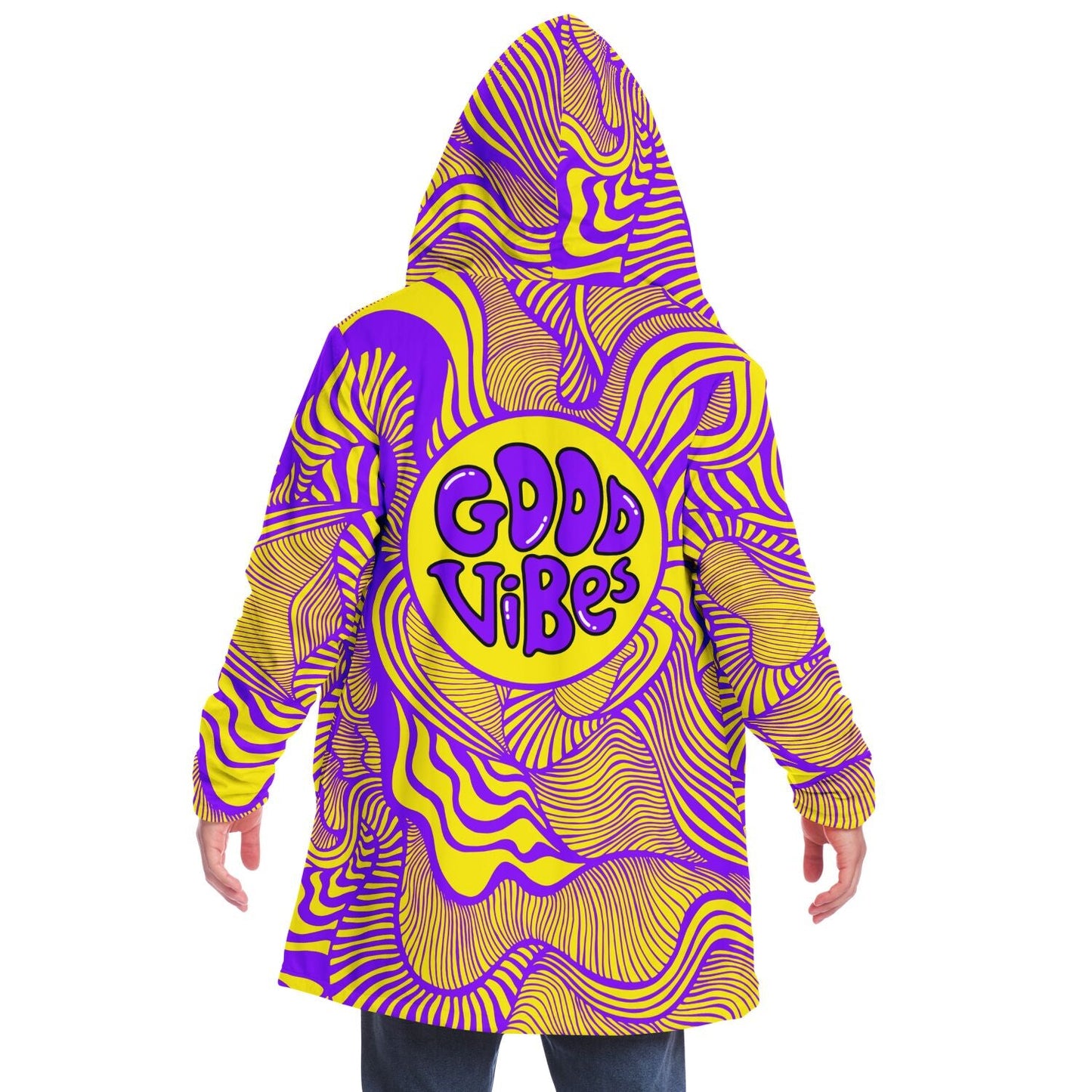Bright Purple Swirling Contour Rave Cloak