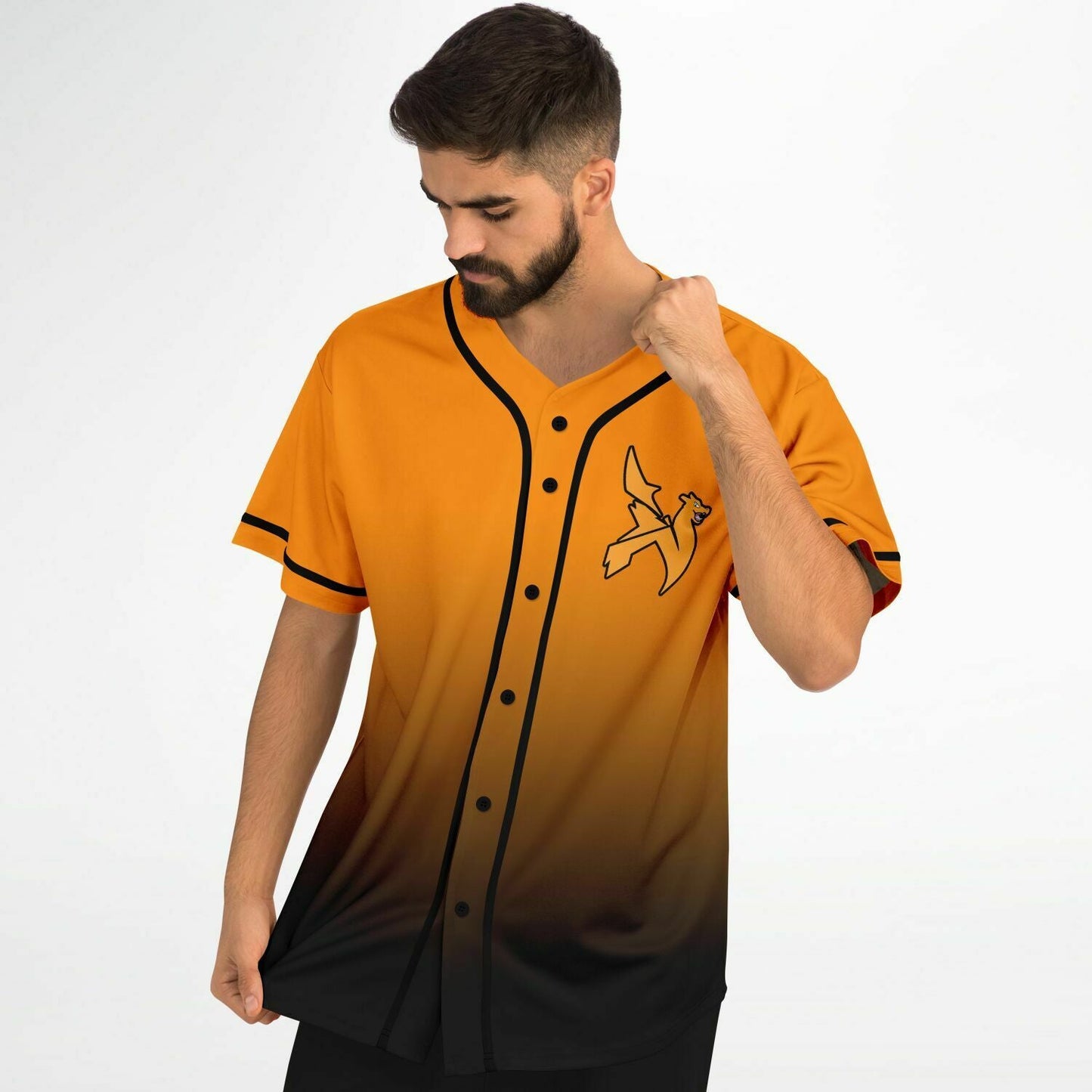 Excision Orange Black Winged X Rave Baseball Jersey