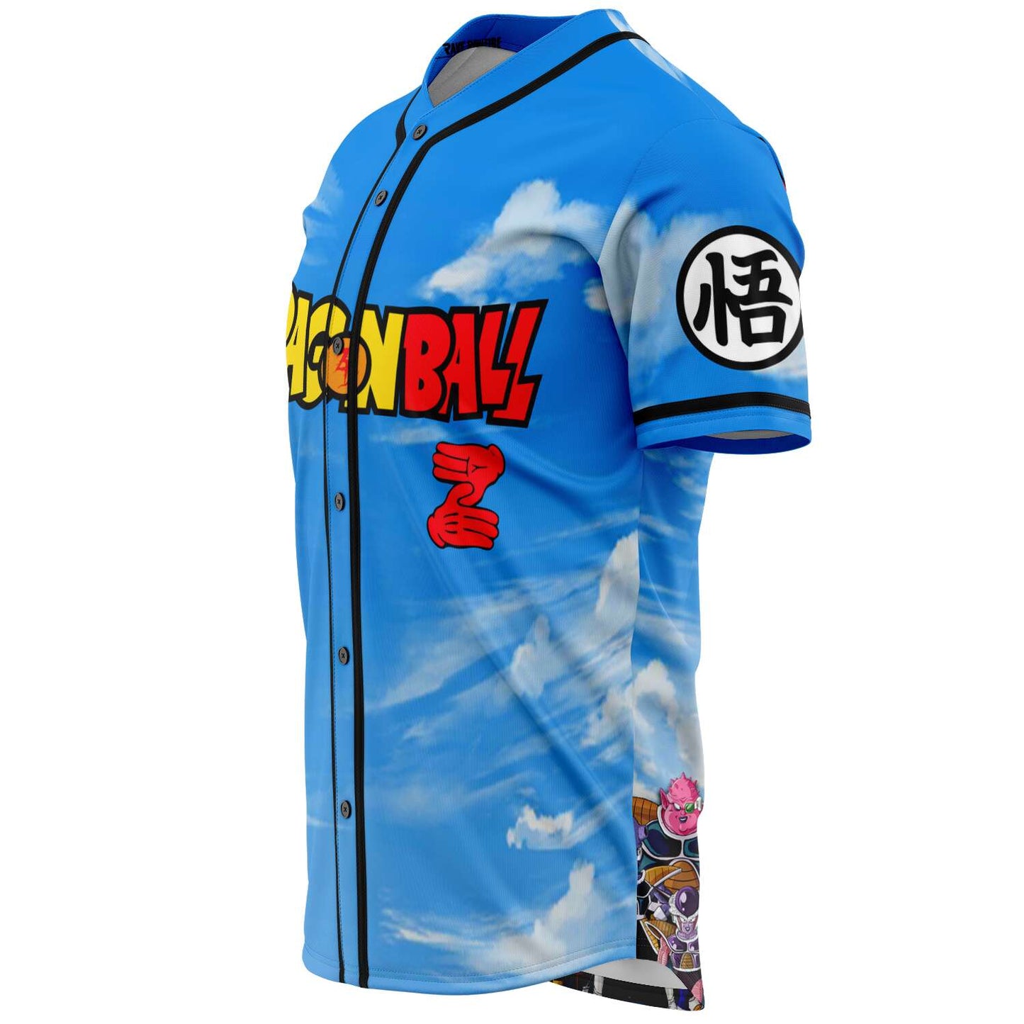 Sky Blue Cloudy Rave Baseball Jersey