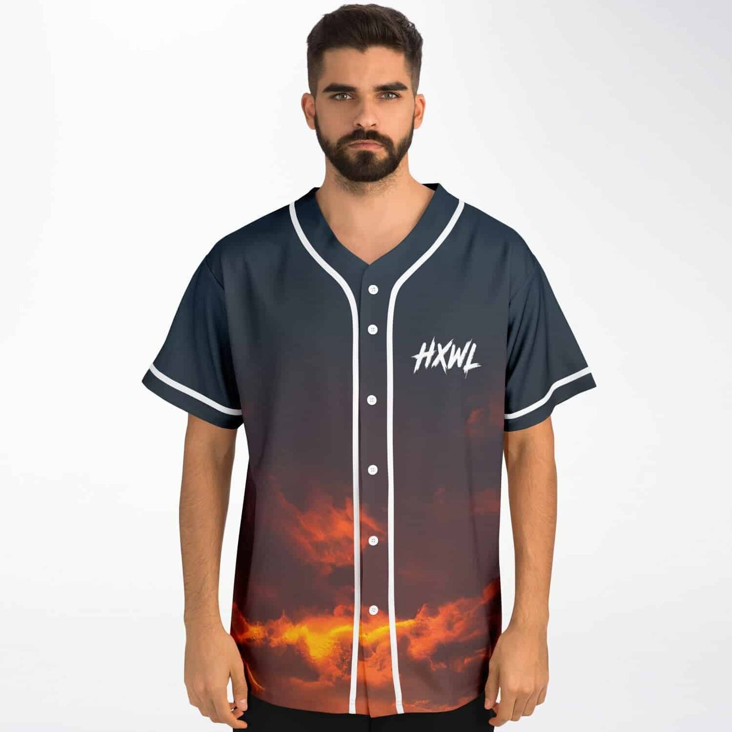 HXWL Dark Navy Demonic Wolf Rave Baseball Jersey
