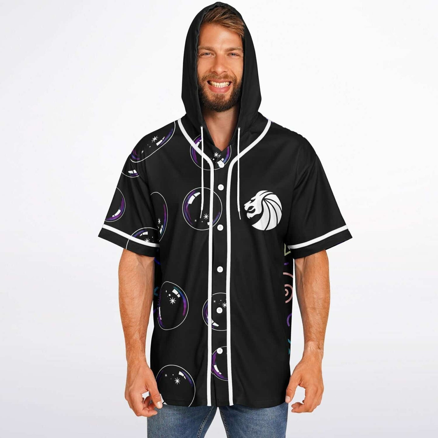 Seven Lions Black Body Rave Hooded Baseball Jersey