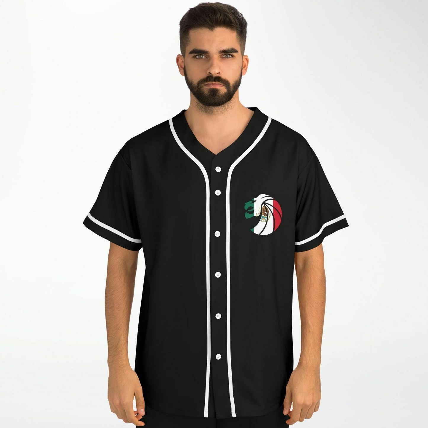 Black Circular Chest Rave Baseball Jersey