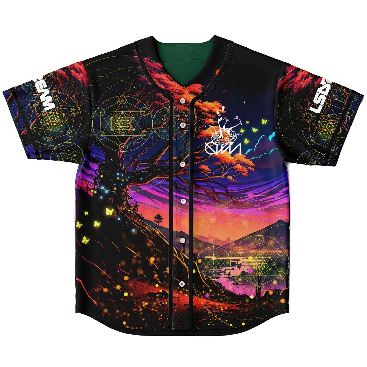 Ganja White Night Psychedelic Reversible Baseball Jersey