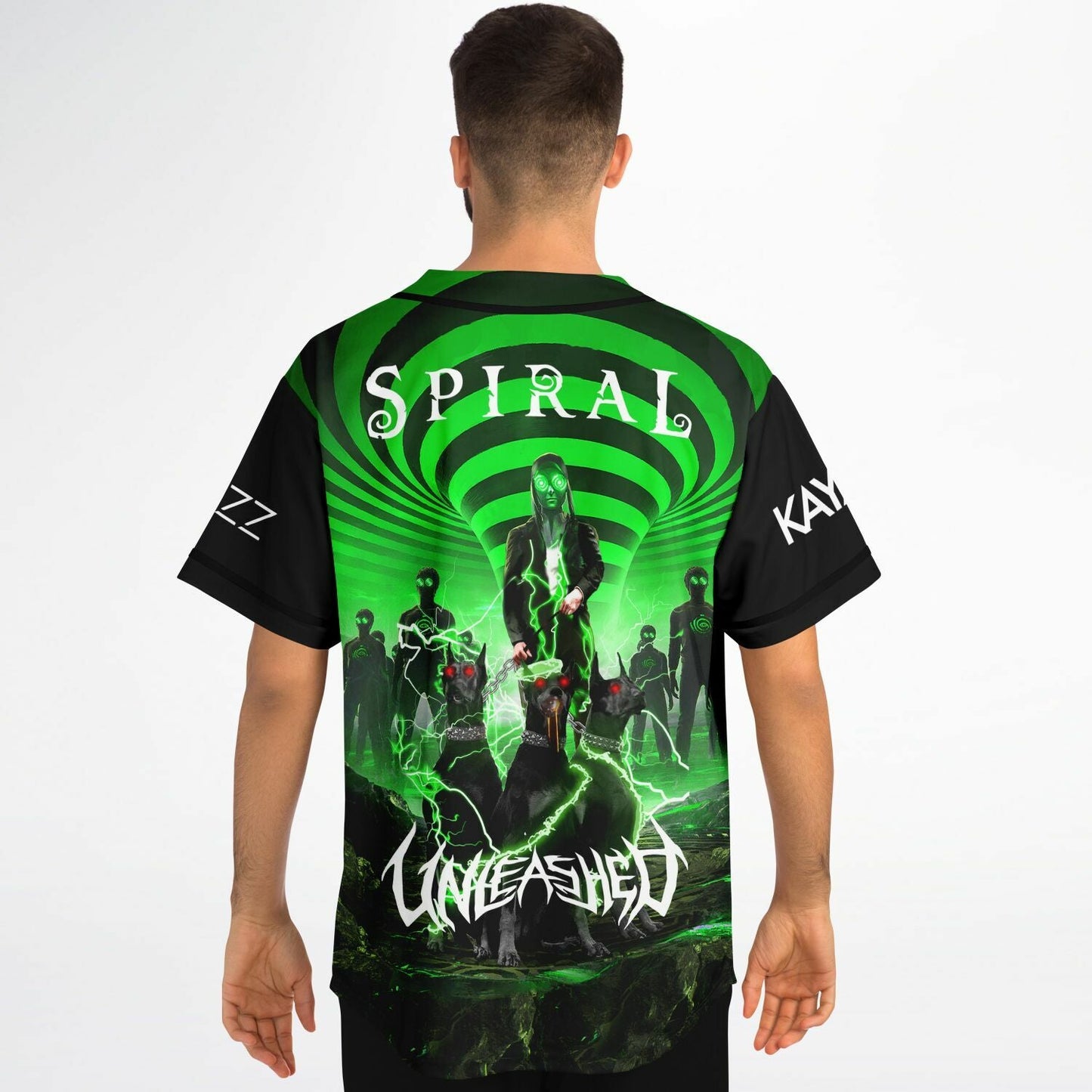 REZZ Black Green Outline Rave Baseball Jersey