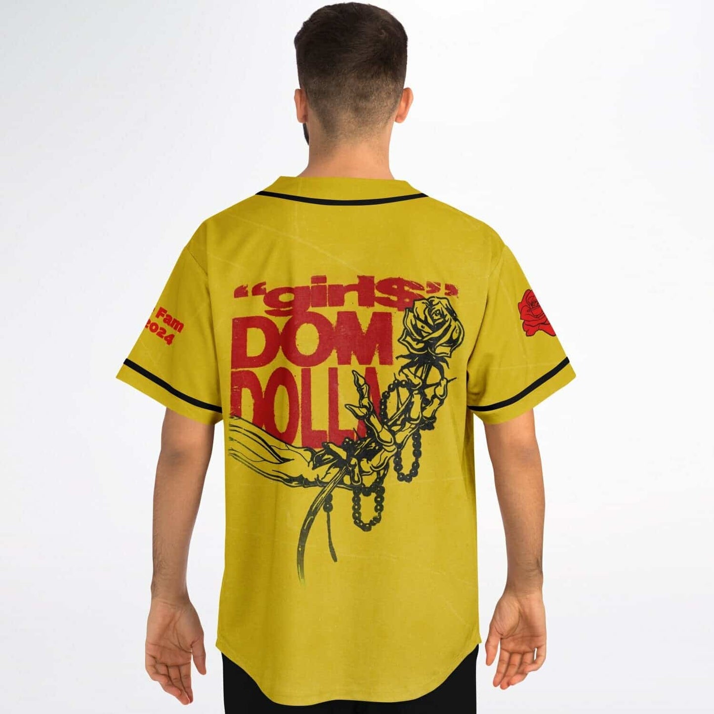 Dom Dolla Mustard Yellow Vintage Washed Rave Baseball Jersey