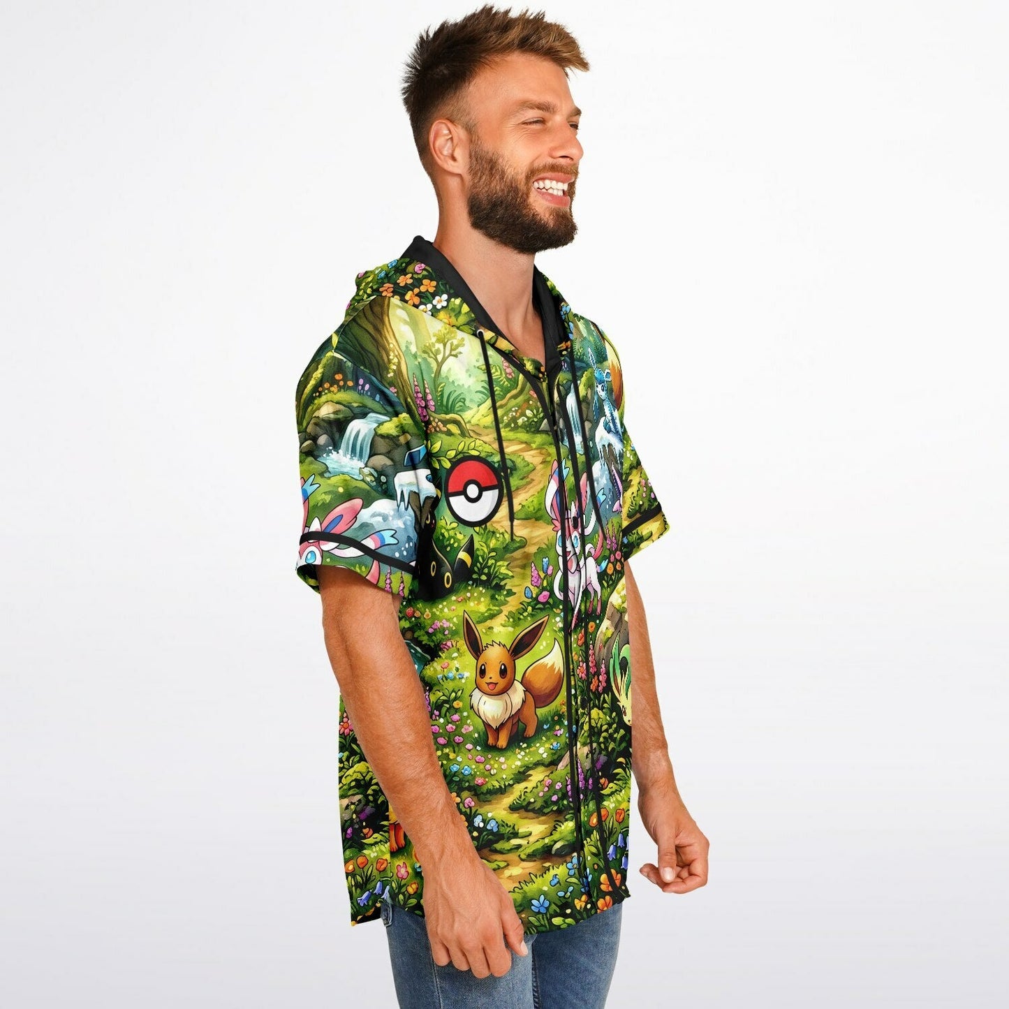 evee custom Hooded Baseball Jersey