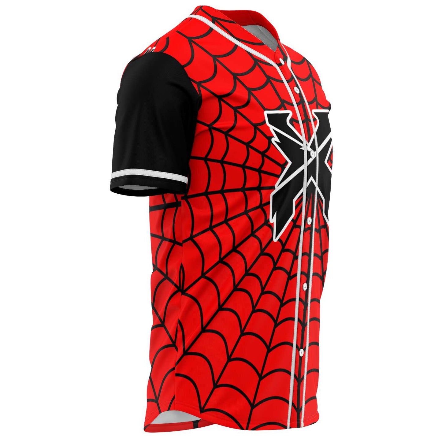 Excision Red Black Spider Web Rave Baseball Jersey