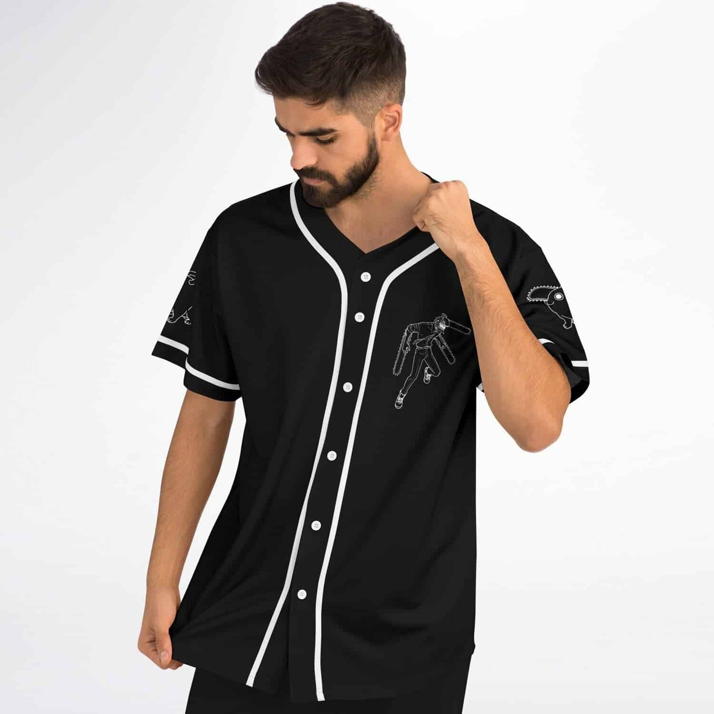 Black Line Art Rave Baseball Jersey