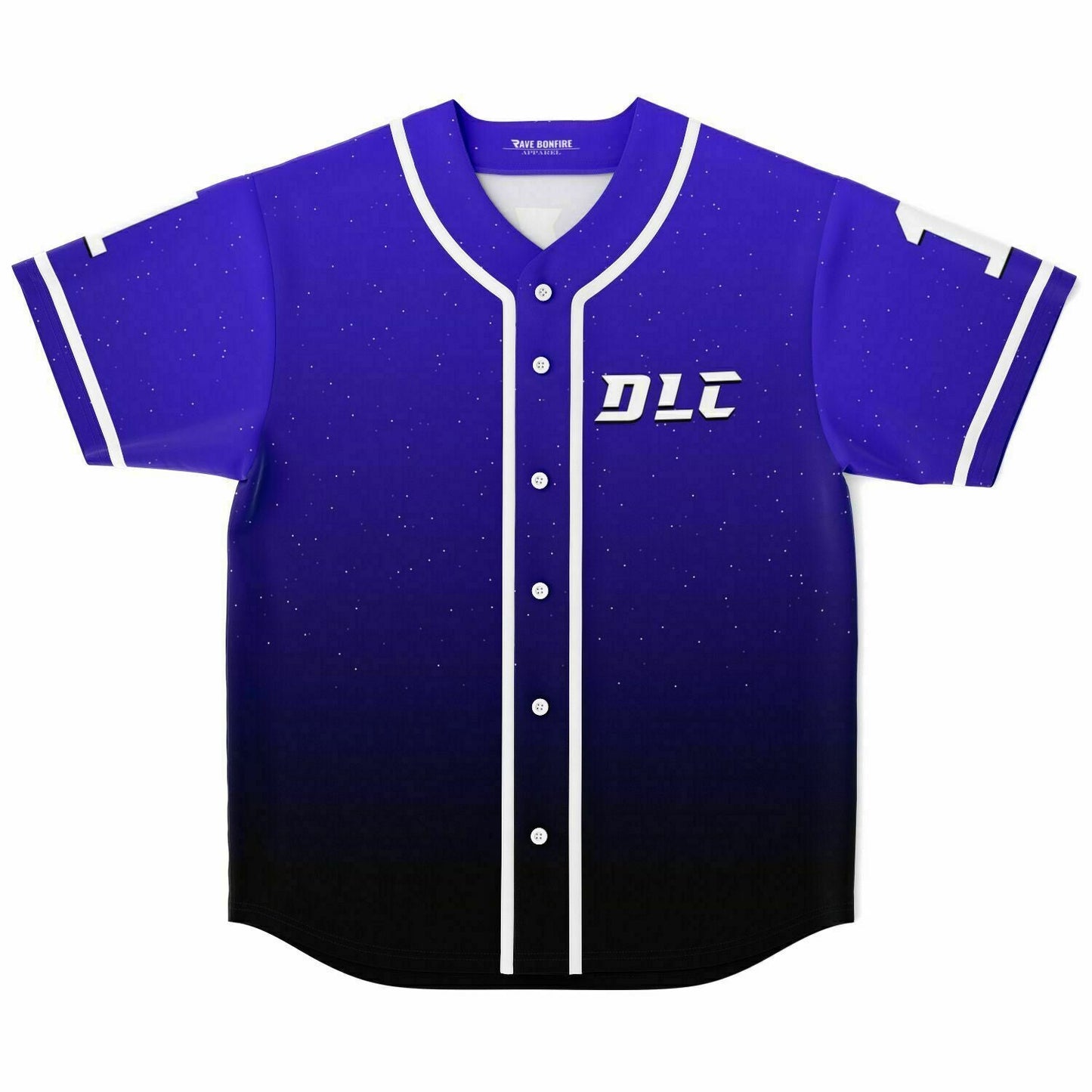 DLC Royal Blue Geometric White Rave Baseball Jersey
