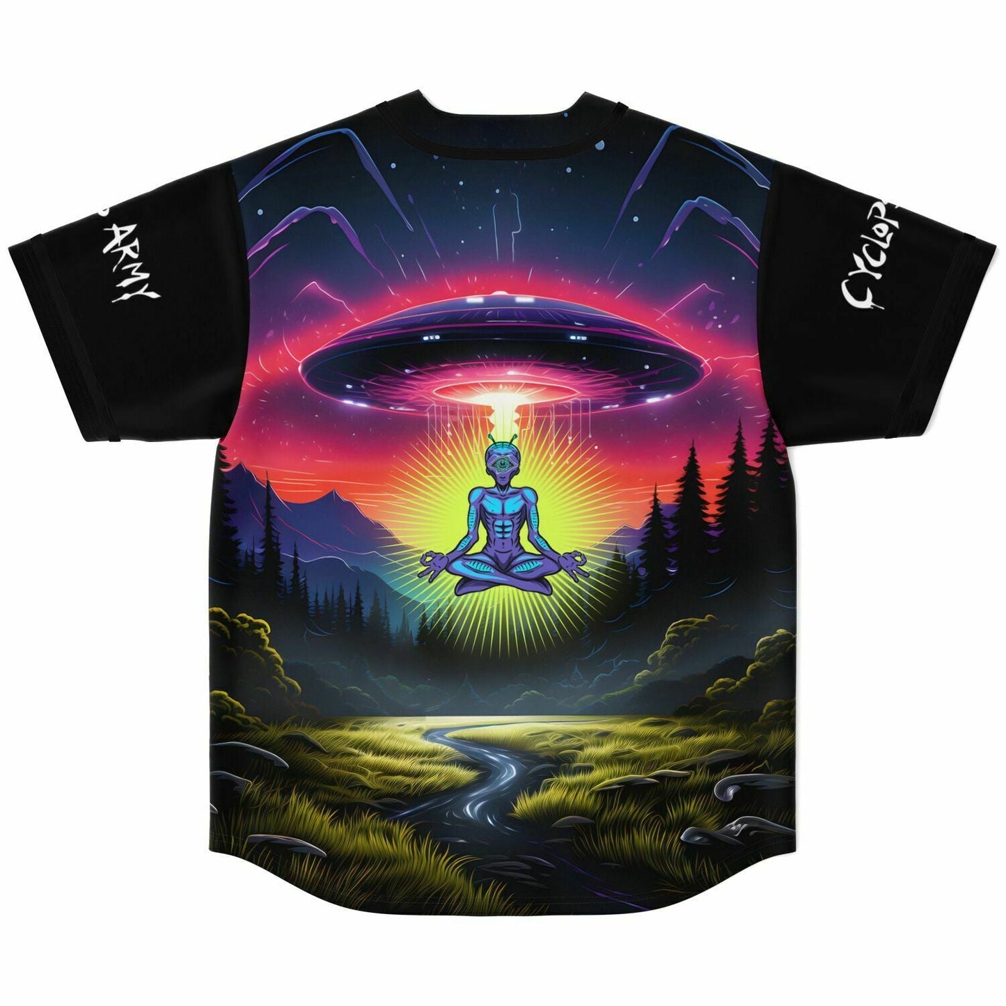 Cyclops Black Sleeves Rave Baseball Jersey