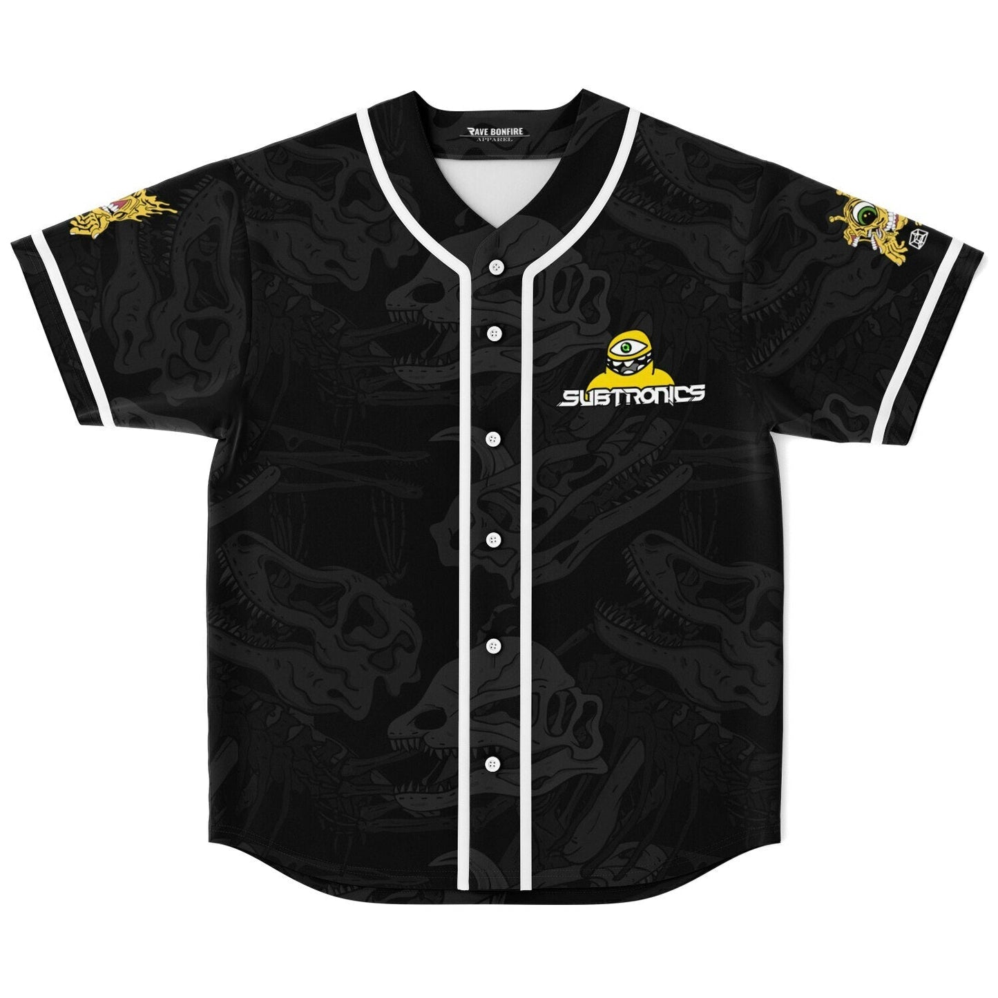 Subtronics Black Dinosaur Rave Baseball Jersey